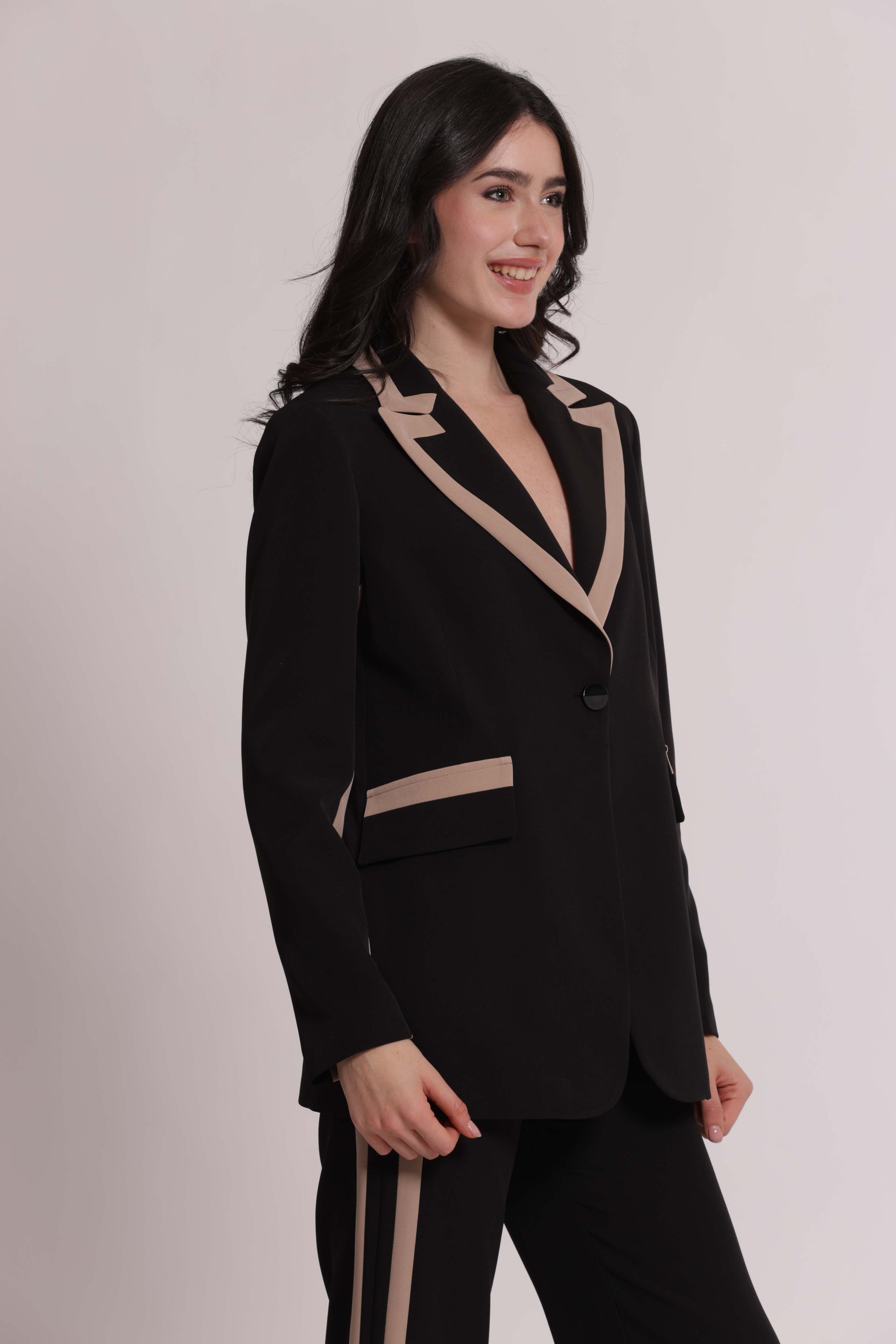 MIMI MUA FIRENZE-GIACCA LUNGA BICOLOR IN TESSUTO TECNICO