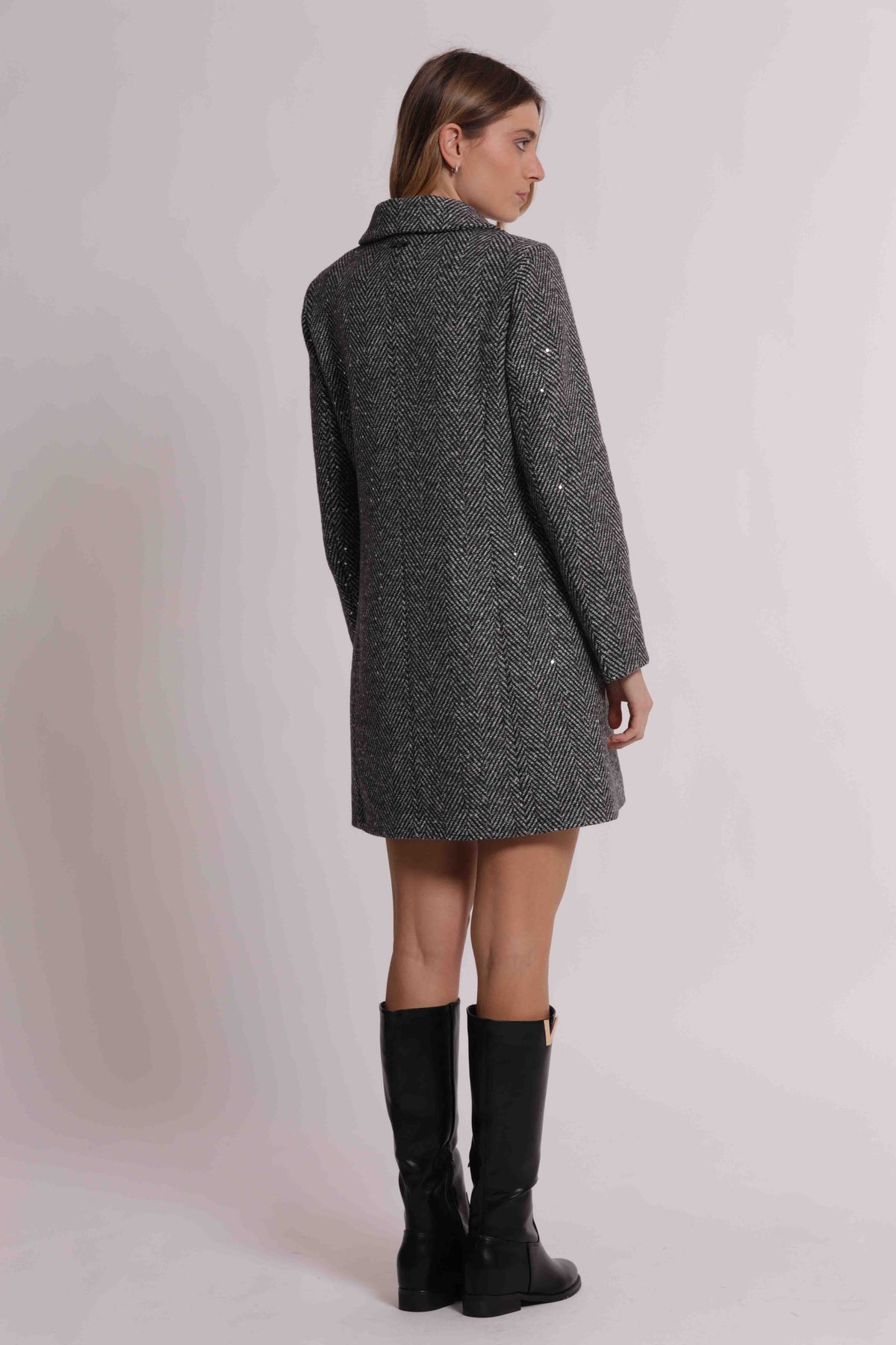 MIMI MUA FIRENZE- CAPPOTTO BARONETTO CON PAILLETTES