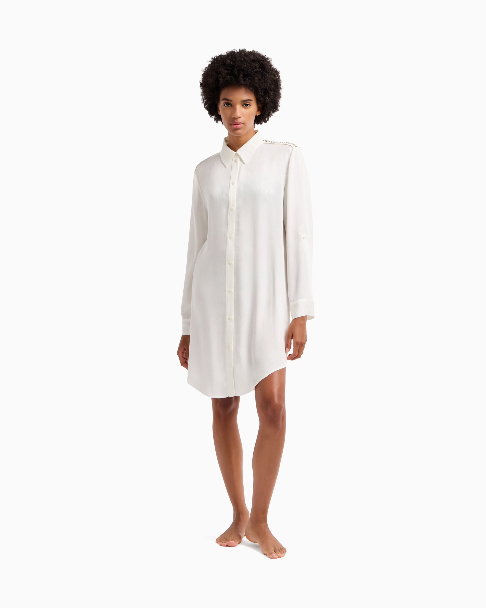 ABITO CHEMISIER BEACHWEAR CON DETTAGLI MERLETTO LOGATI