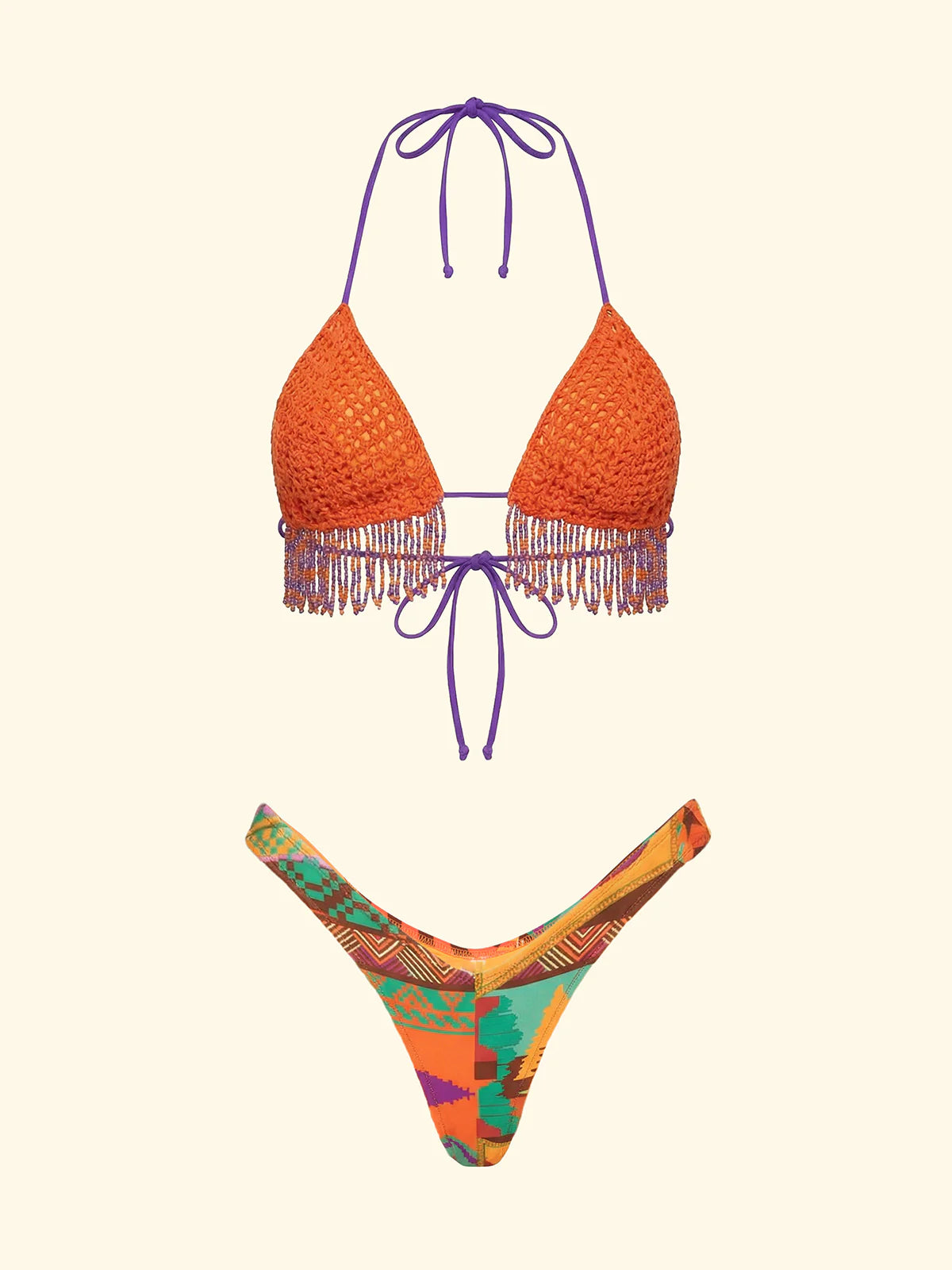 Bikini Donna F**K Triangolo con Slip Americano Fisso Fantasia SW0210-X11