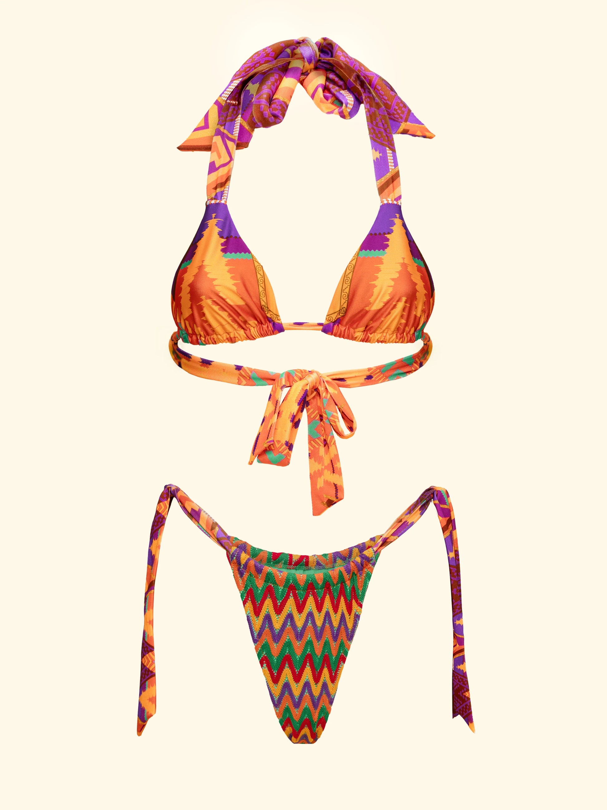 Bikini Donna F**K Triangolo con Slip Regolabile Fantasia SW0230-X11