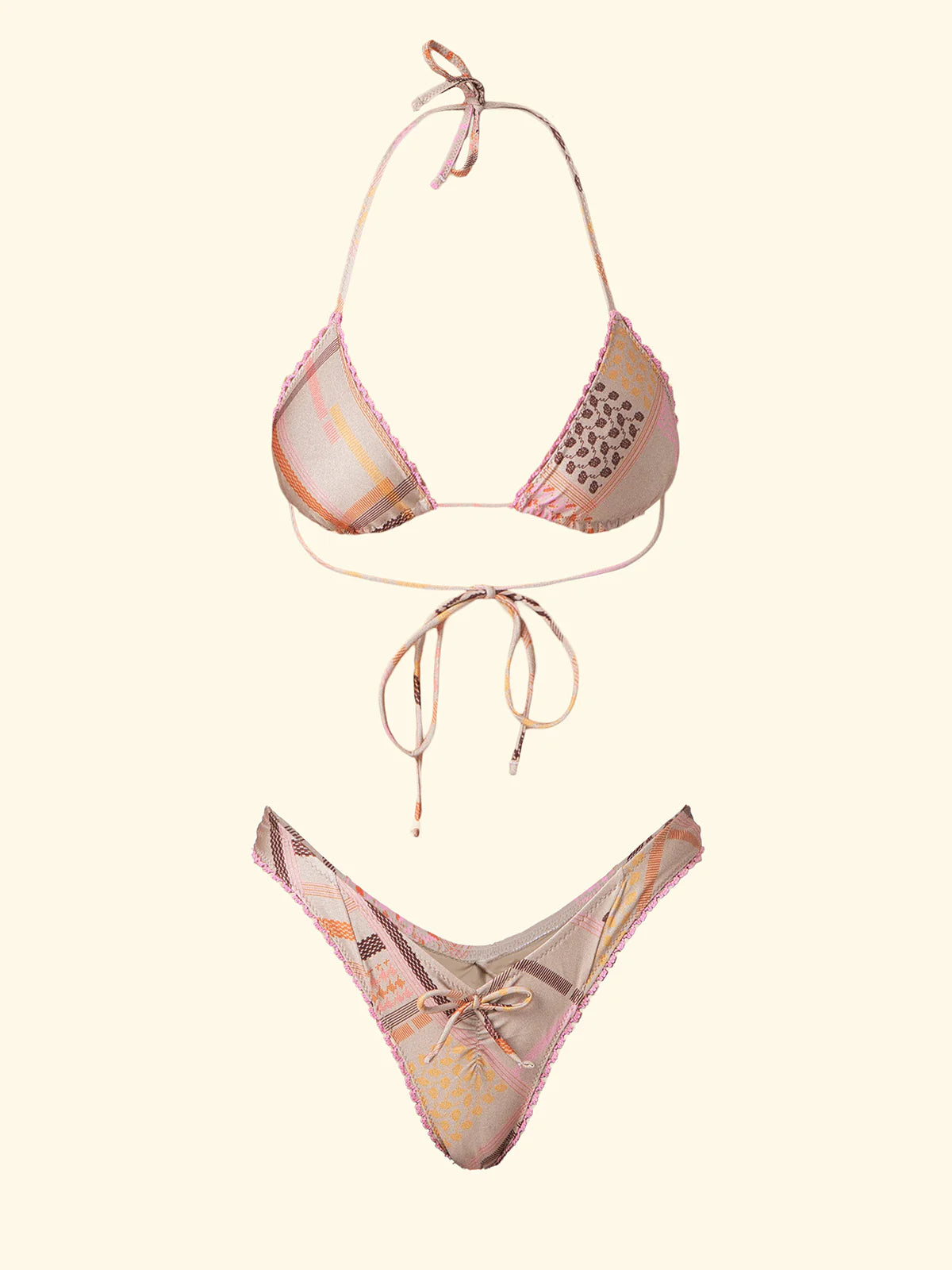 Bikini Donna F**K Triangolo con Slip Americano Fisso Fantasia SW0730-X68