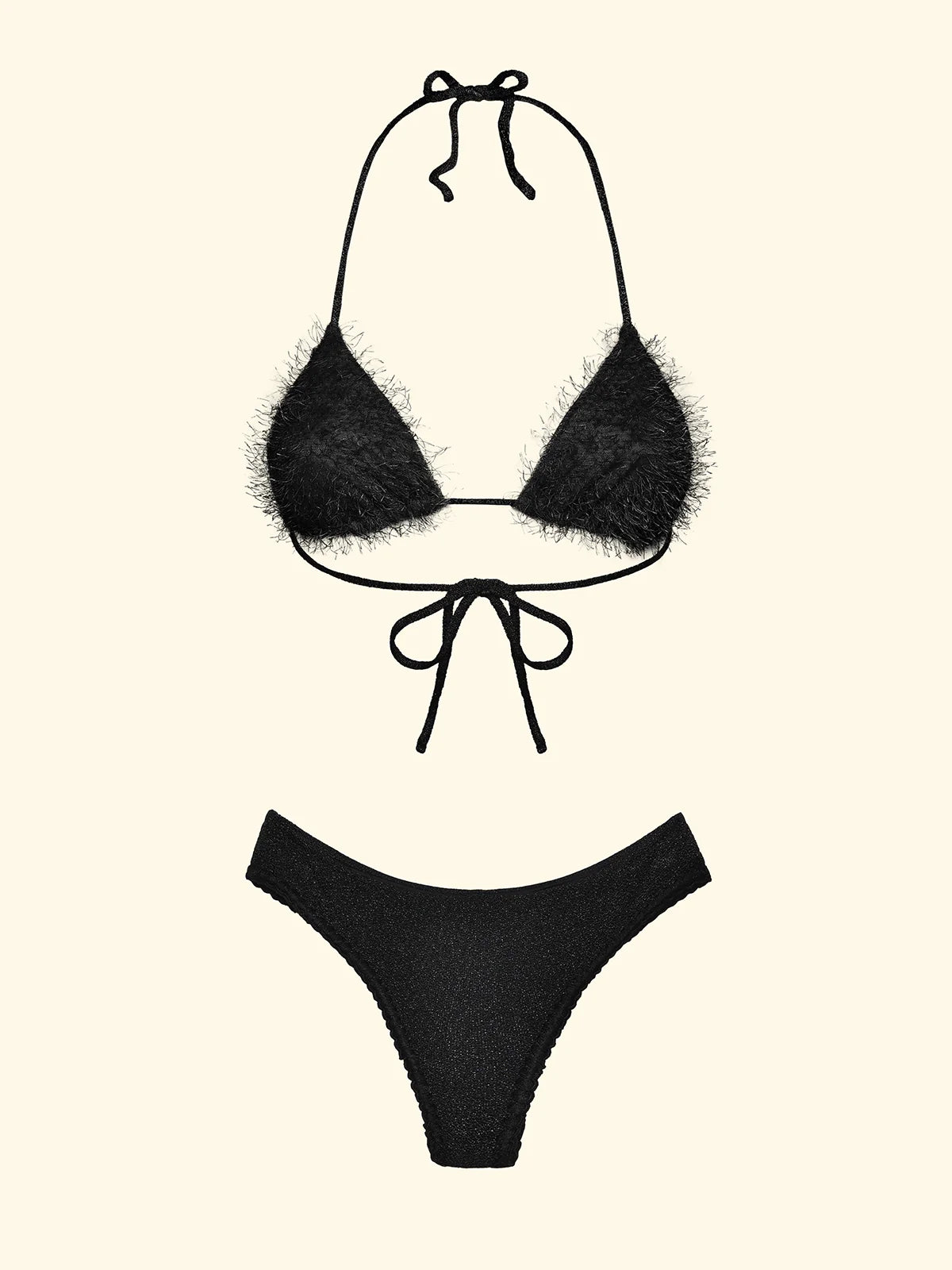 Bikini Donna F**K Triangolo con Slip Culotte Fissa Nero SW1122-BK