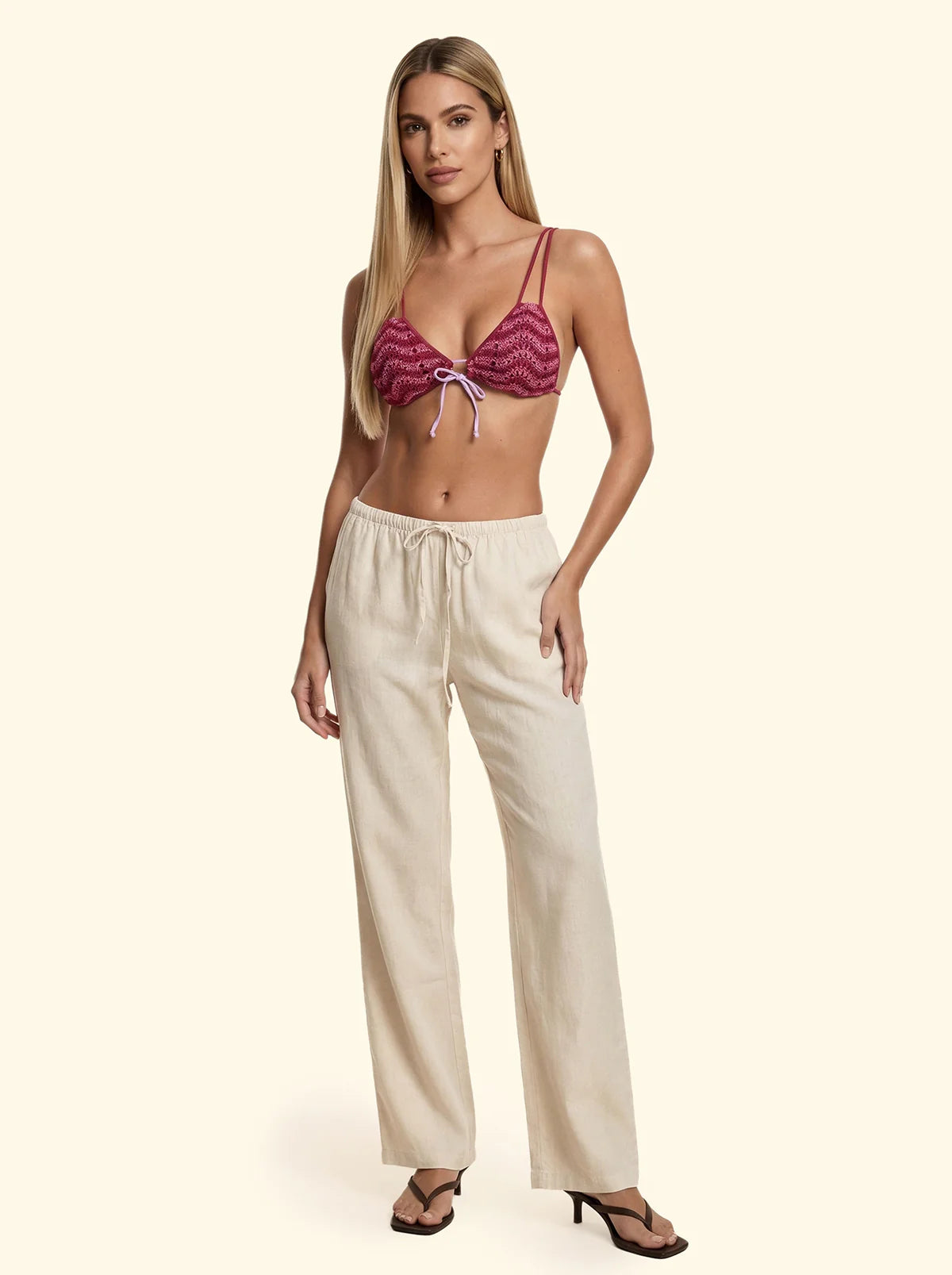 Pantalone Palazzo Donna F**K Beige SW1944-BG