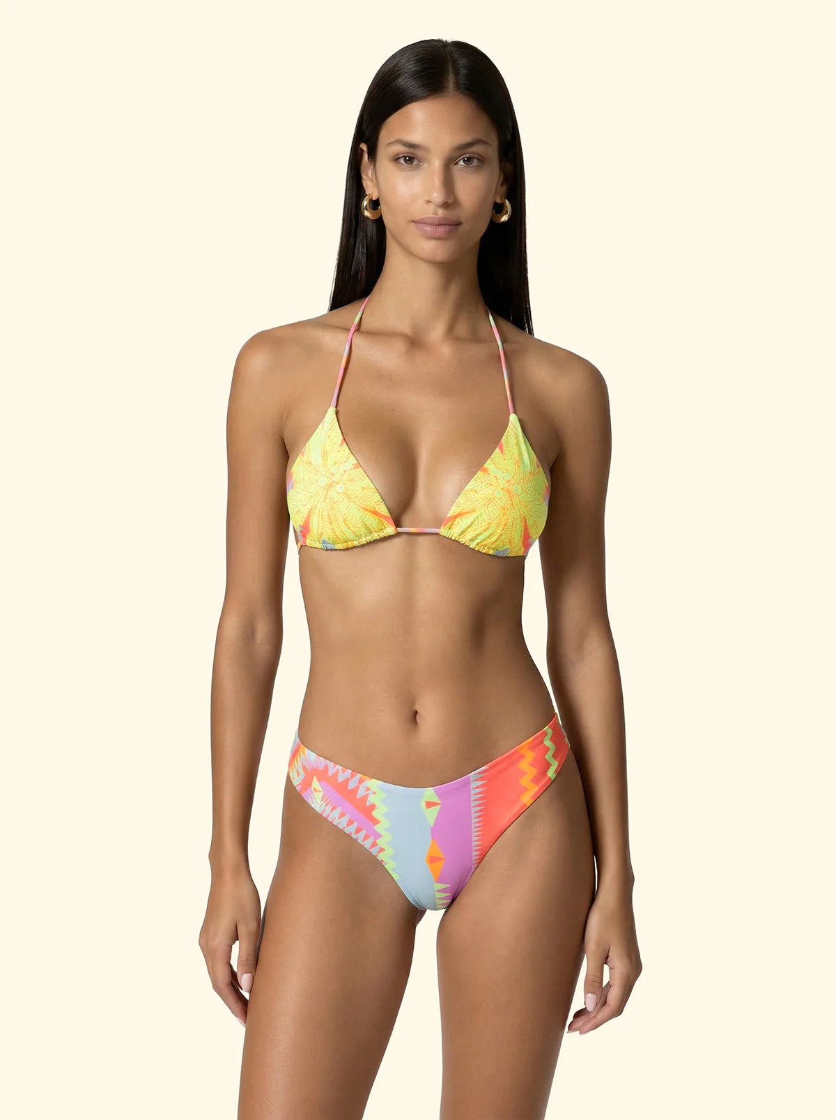 Bikini Donna F**K Triangolo con Slip Americano Fisso Fantasia SW2103-X35
