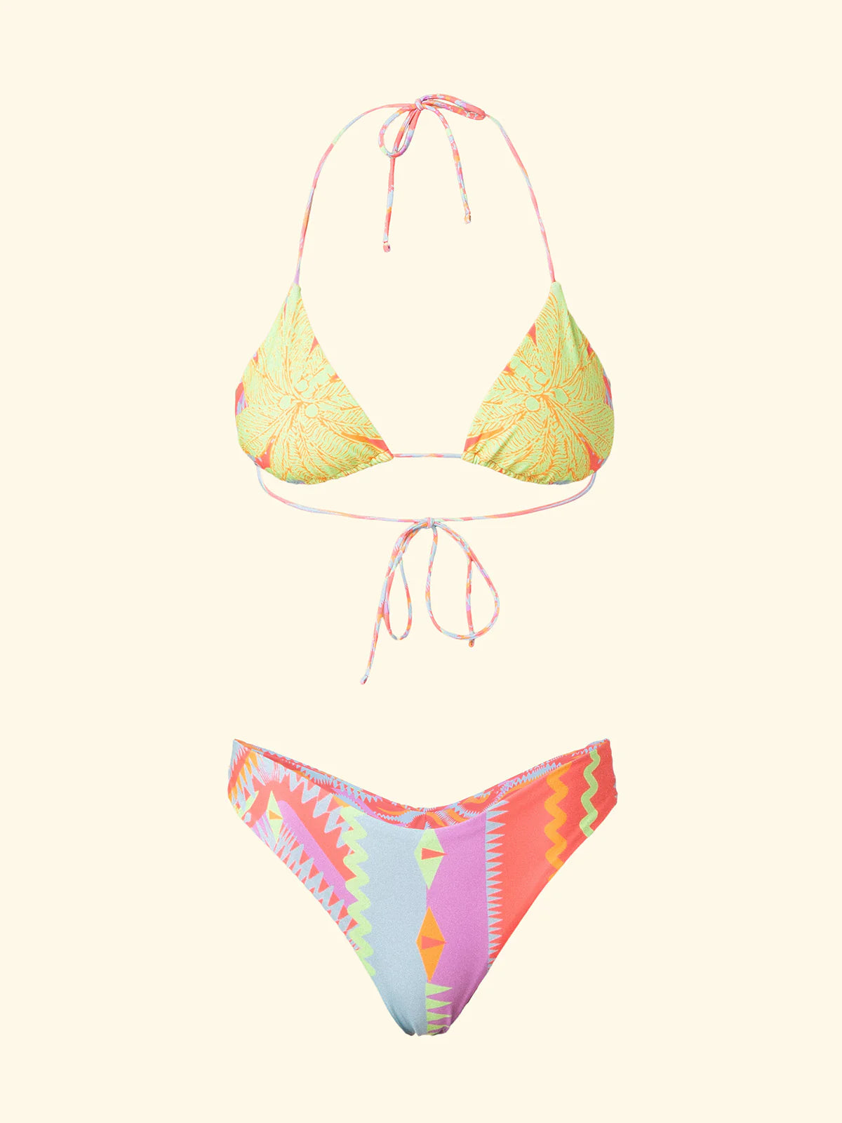 Bikini Donna F**K Triangolo con Slip Americano Fisso Fantasia SW2103-X35