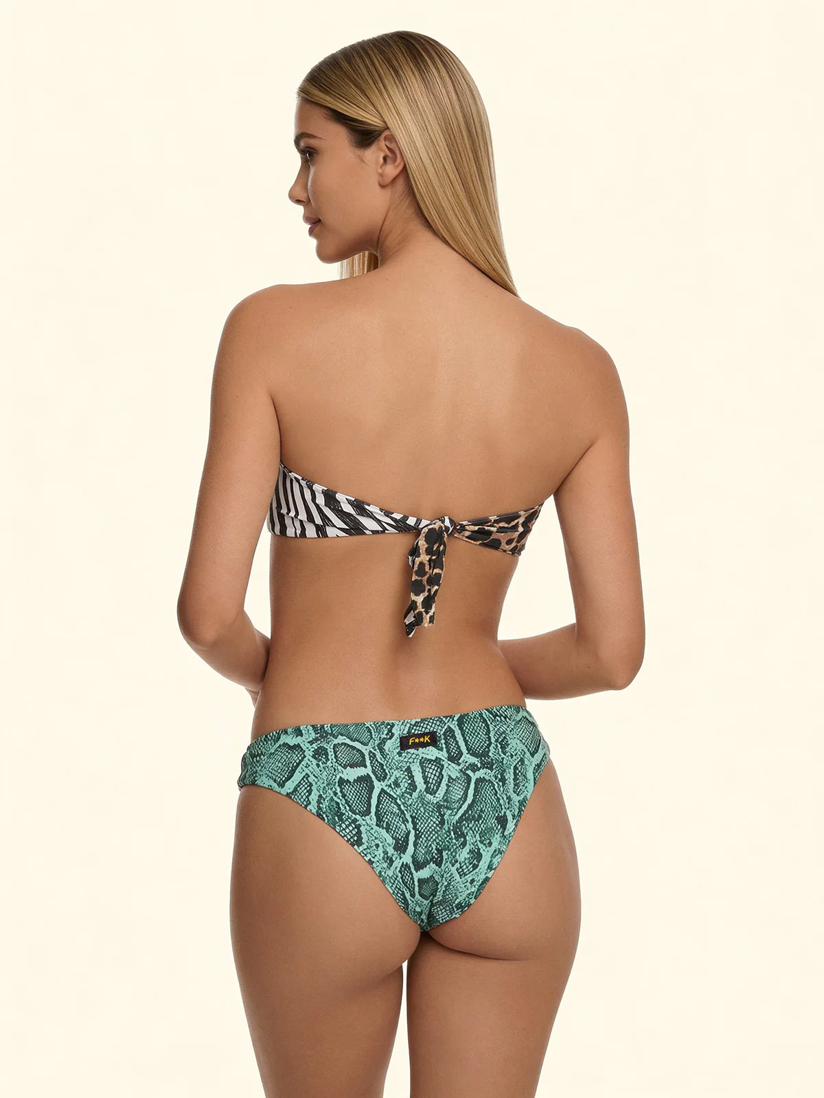 Bikini Donna F**K Fascia a V con Slip Fisso Fantasia SW2201-X10