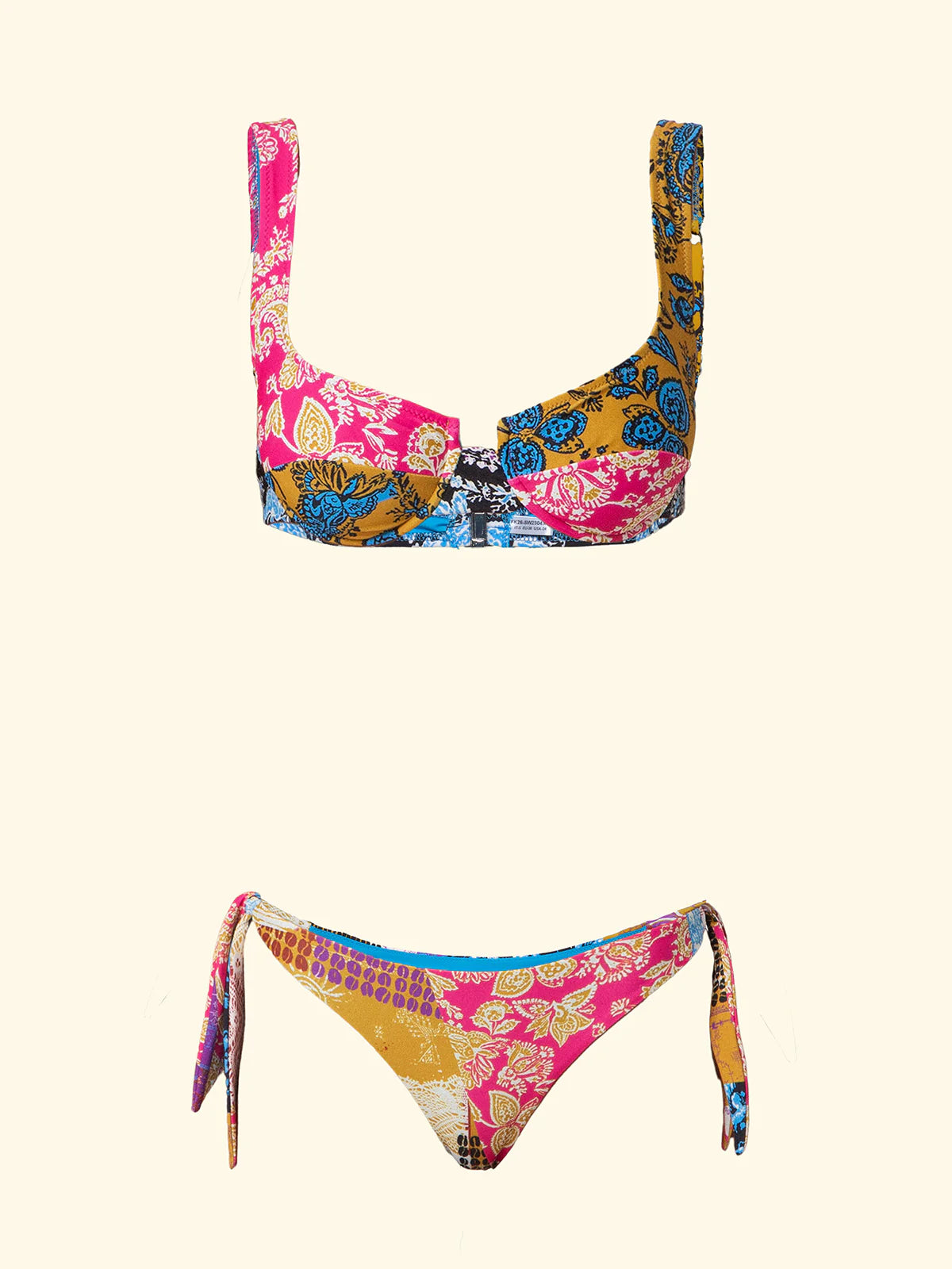 Bikini Donna F**K Reggiseno Ferretto con Slip Regolabile Fantasia SW2304-X45