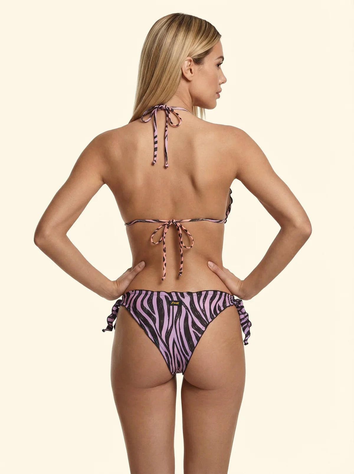 Bikini Donna F**K Triangolo con Slip Regolabile Fantasia SW2501-X10