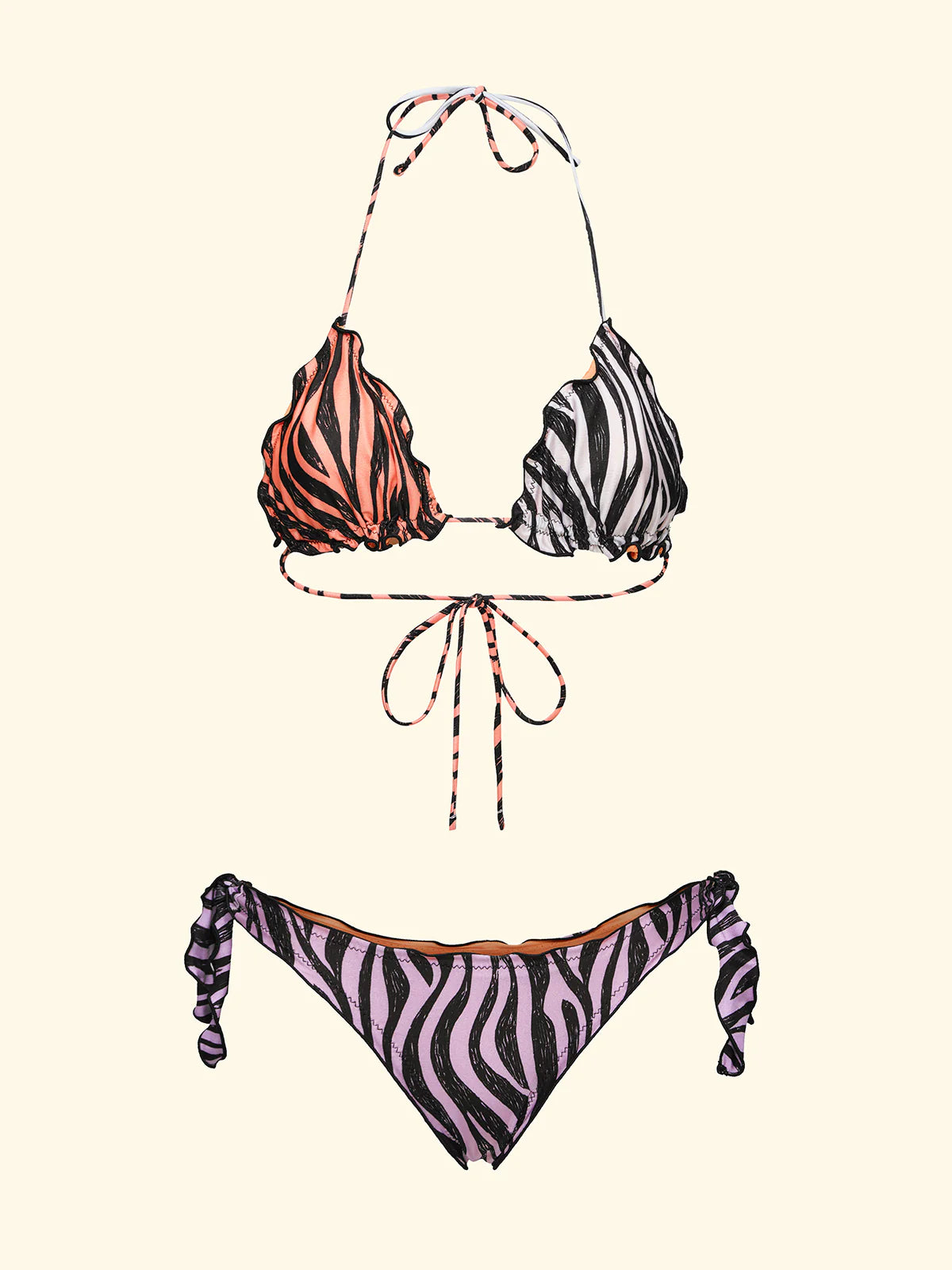 Bikini Donna F**K Triangolo con Slip Regolabile Fantasia SW2501-X10