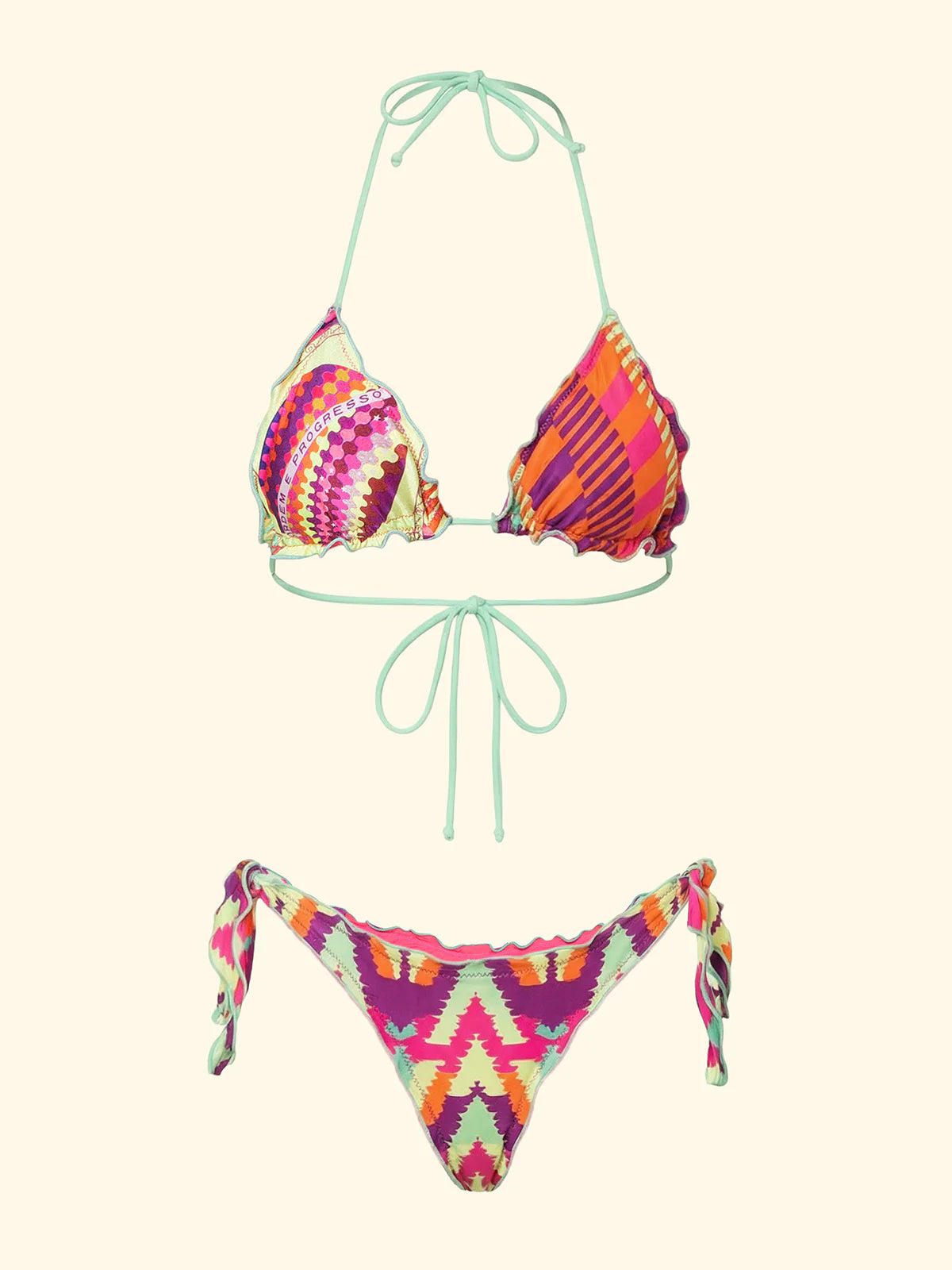 Bikini Donna F**K Triangolo con Slip Regolabile Fantasia SW2502-X13