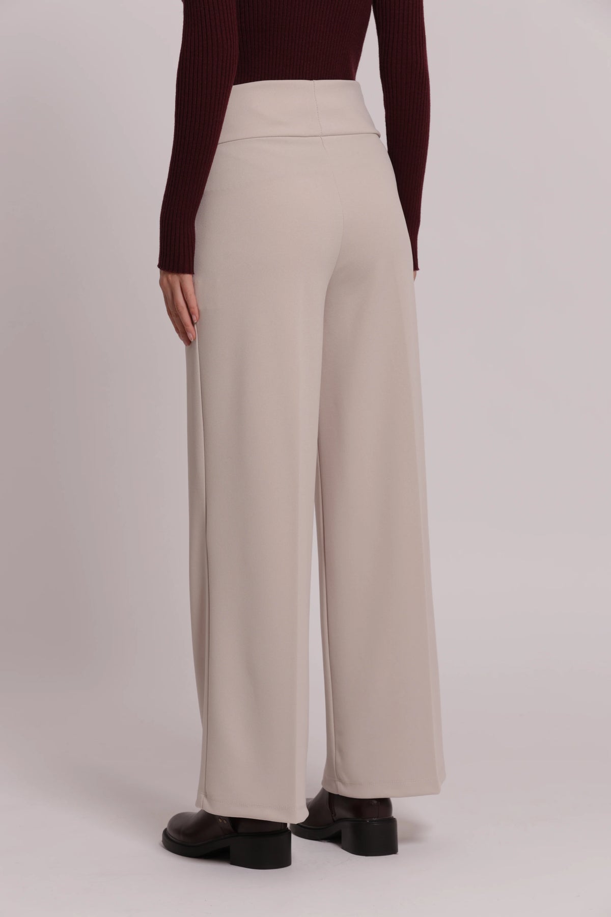 MIMI MUA FIRENZE-PANTALONE PALAZZO IN SCUBA CREPE