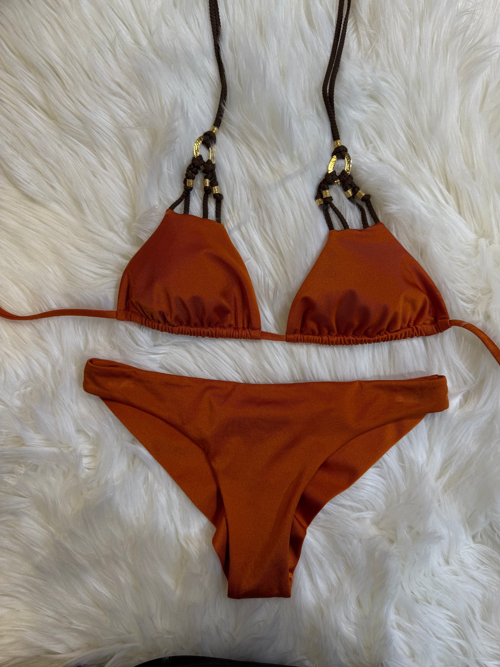 Bikini a triangolo con dettagli oro cruise
