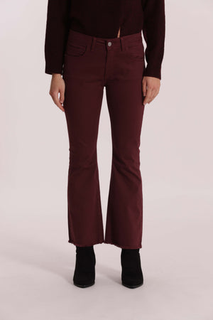 PANTALONE CROPPED FLARE IN GABARDINA