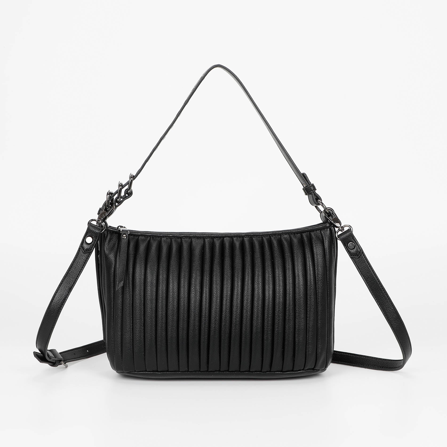 BORSA A SPALLA PICCOLA PLISSETTATA
