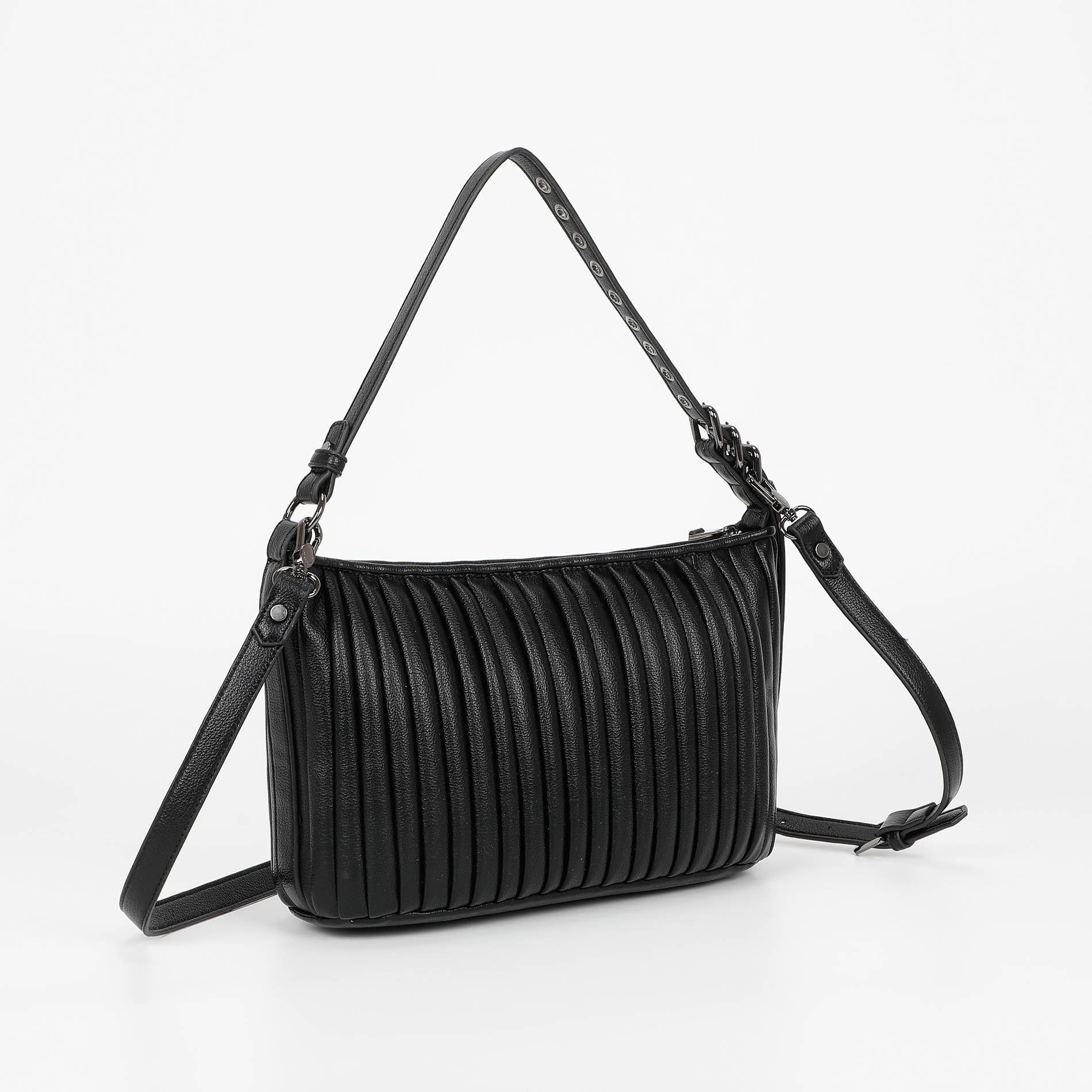BORSA A SPALLA PICCOLA PLISSETTATA