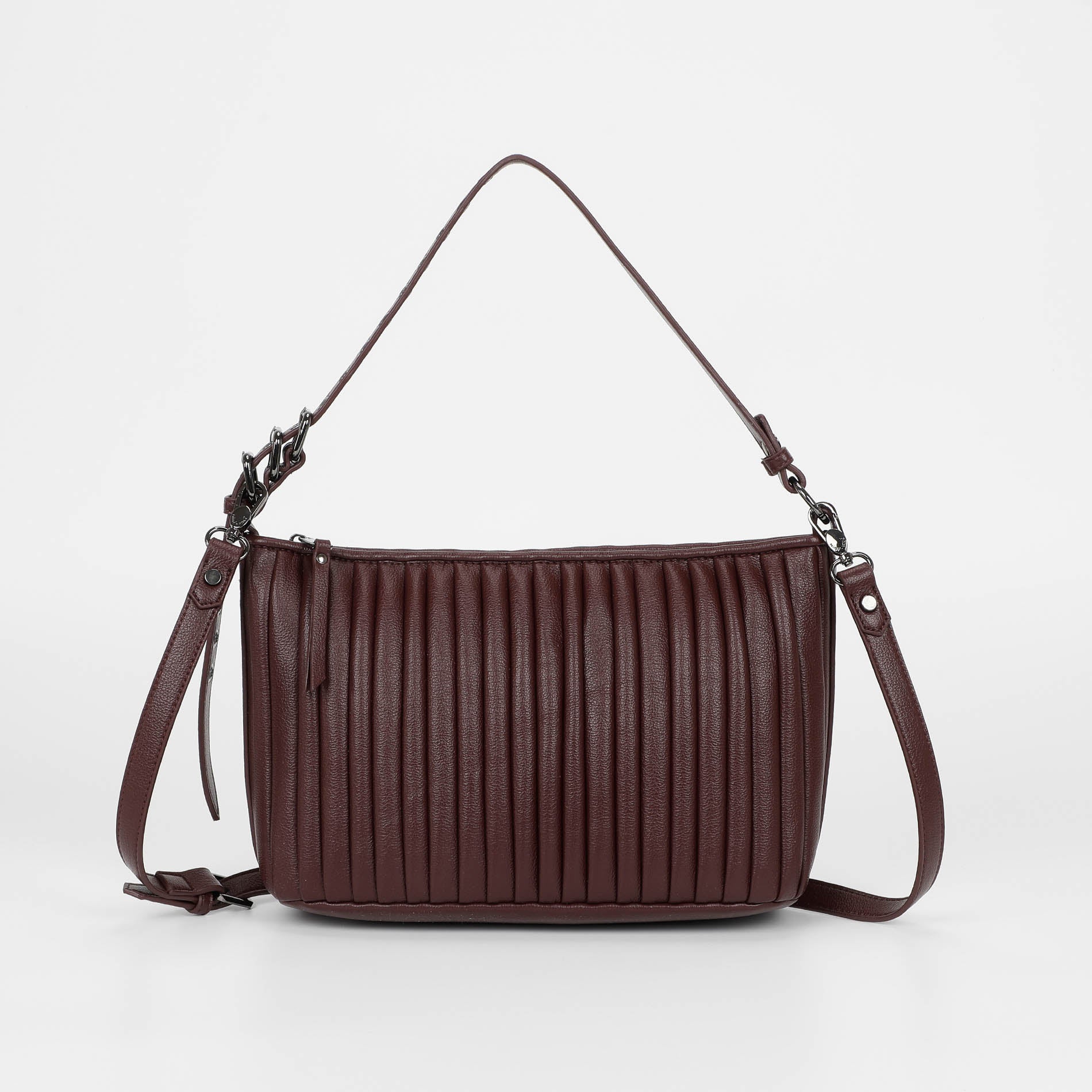 BORSA A SPALLA PICCOLA PLISSETTATA