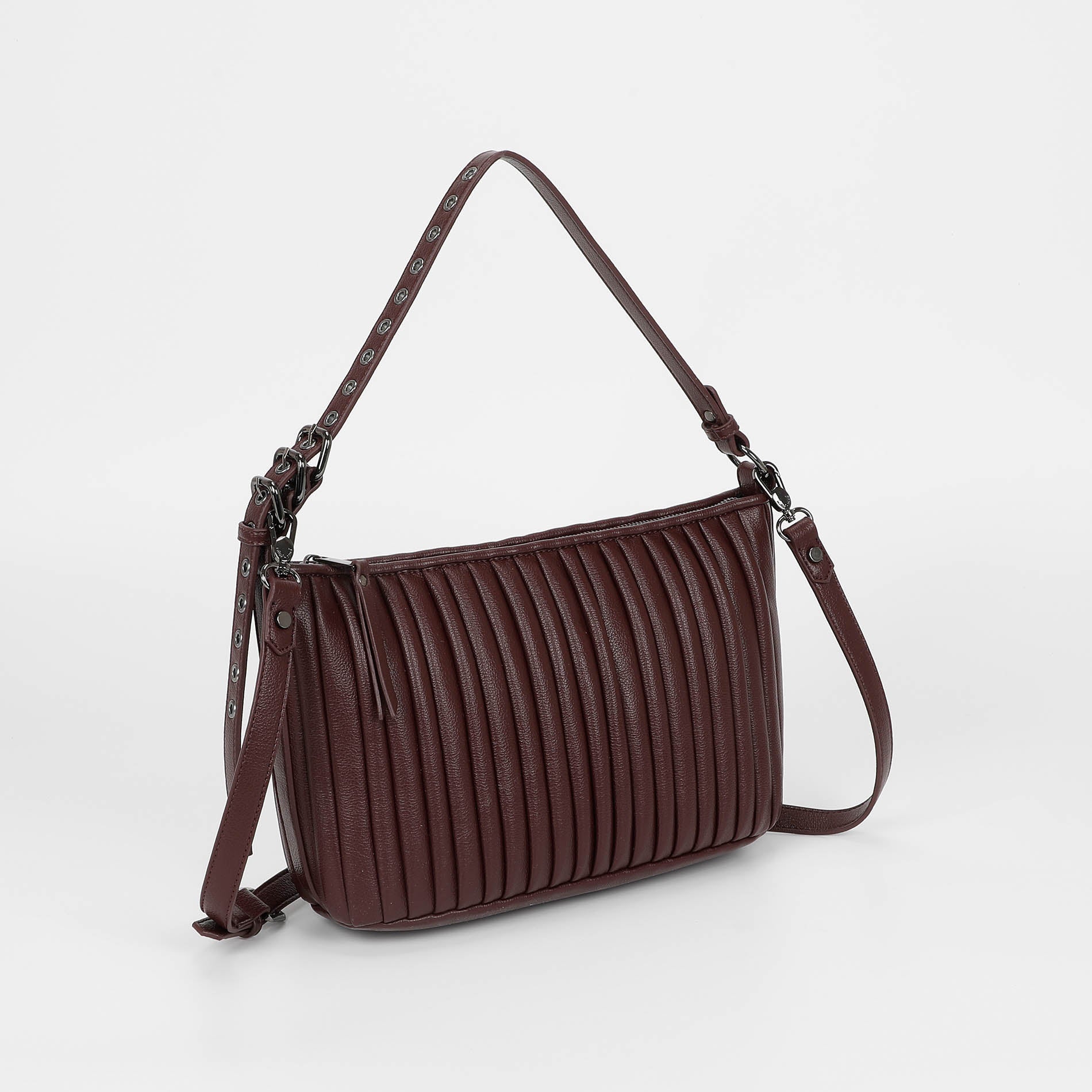 BORSA A SPALLA PICCOLA PLISSETTATA