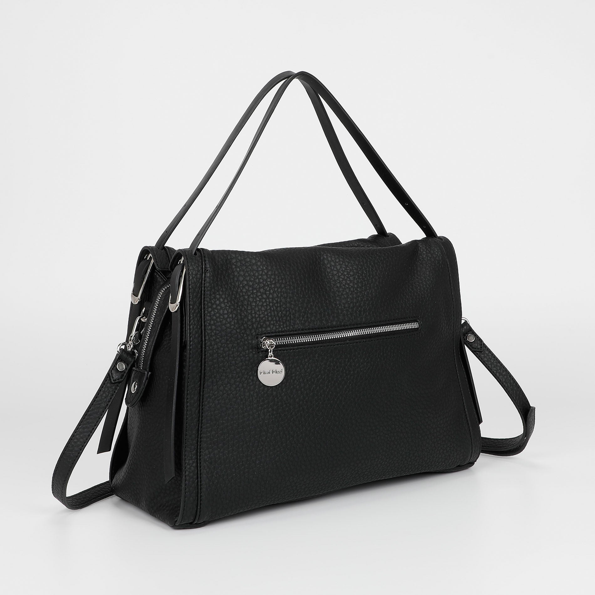 BORSA A SPALLA CON DOPPIO MANICO E CINTURINO