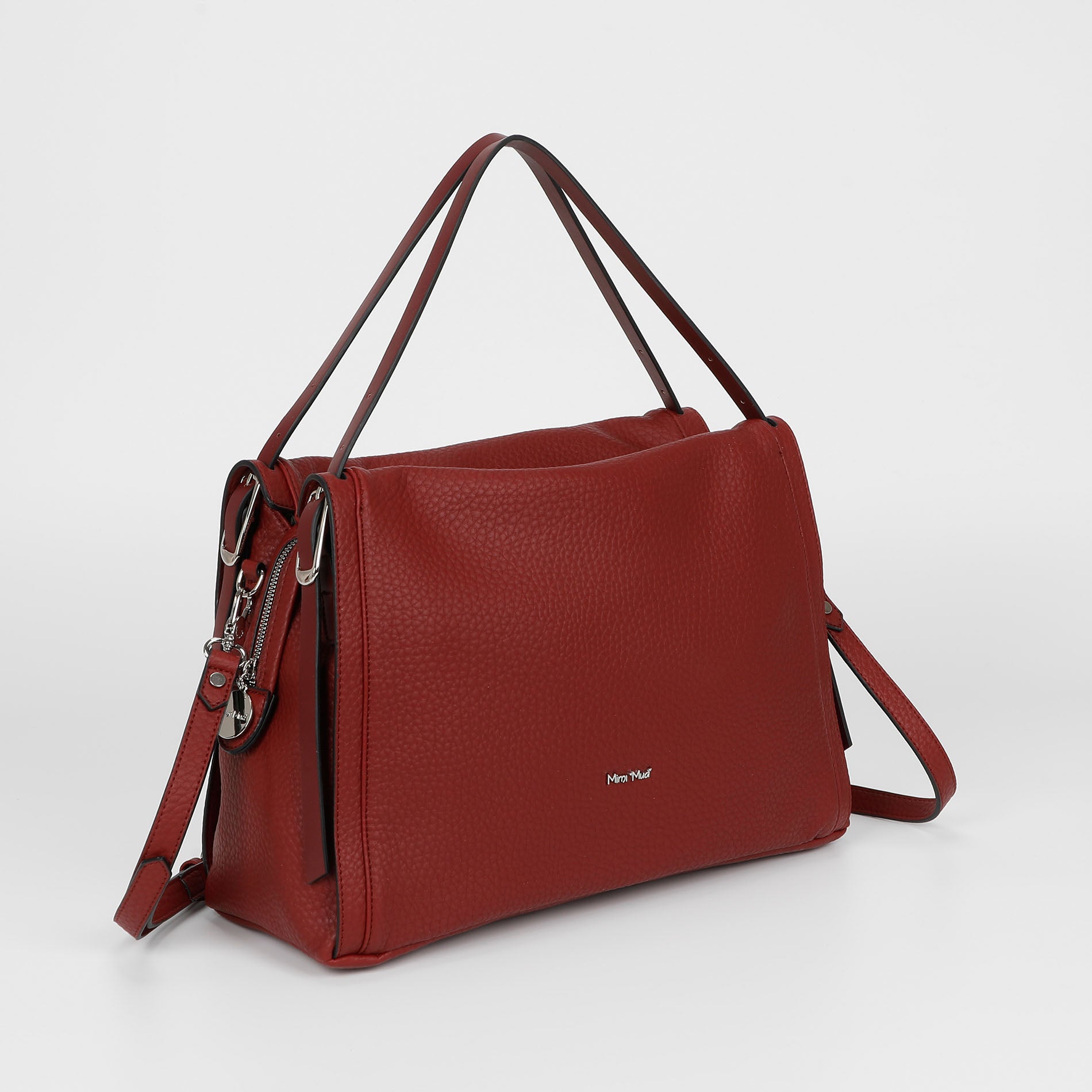BORSA A SPALLA CON DOPPIO MANICO E CINTURINO