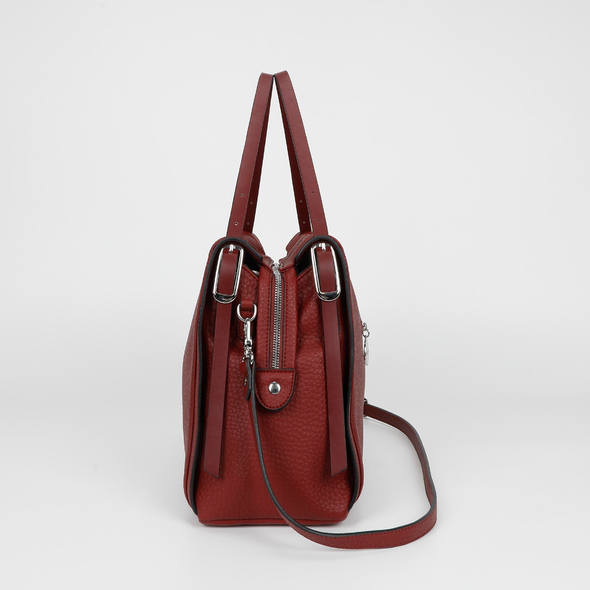 BORSA A SPALLA CON DOPPIO MANICO E CINTURINO