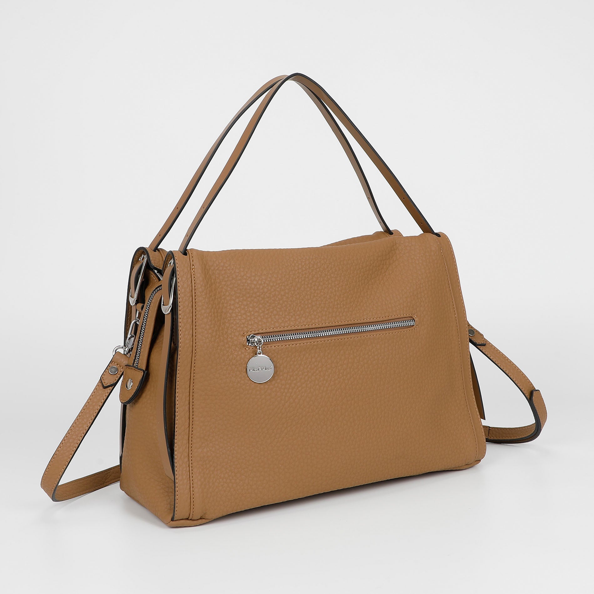BORSA A SPALLA CON DOPPIO MANICO E CINTURINO