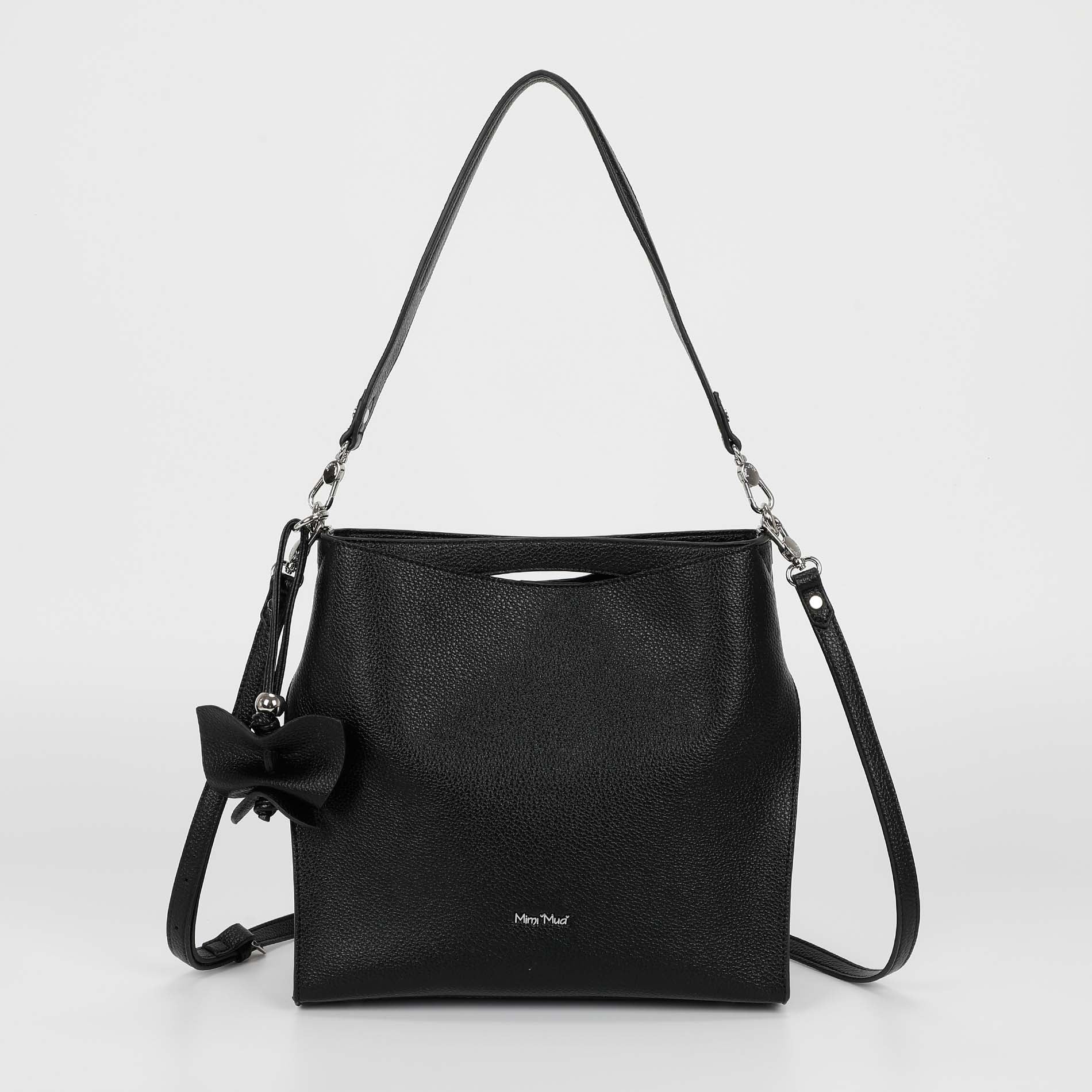 BORSA A SPALLA GRANDE CON BORDI NERI