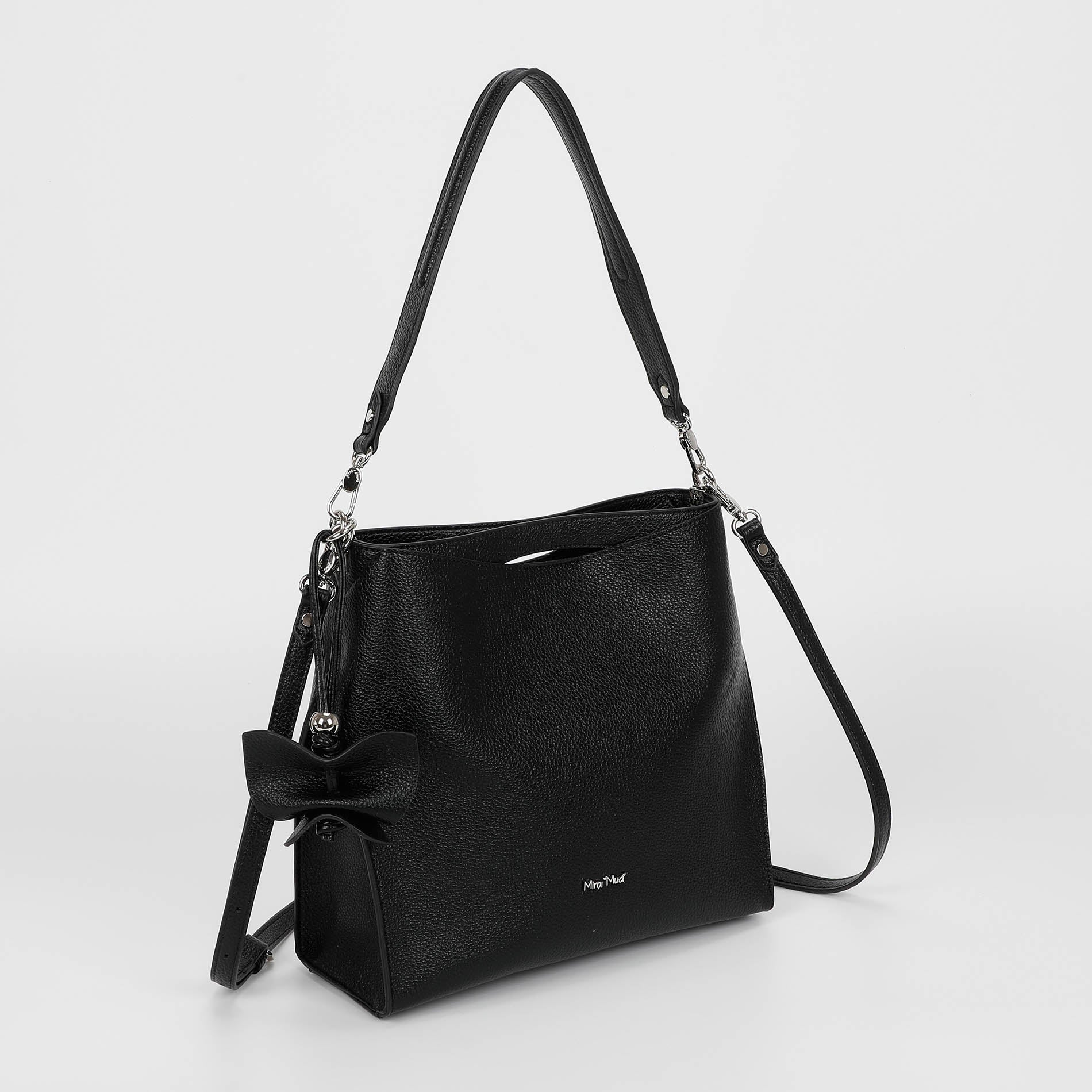 BORSA A SPALLA GRANDE CON BORDI NERI