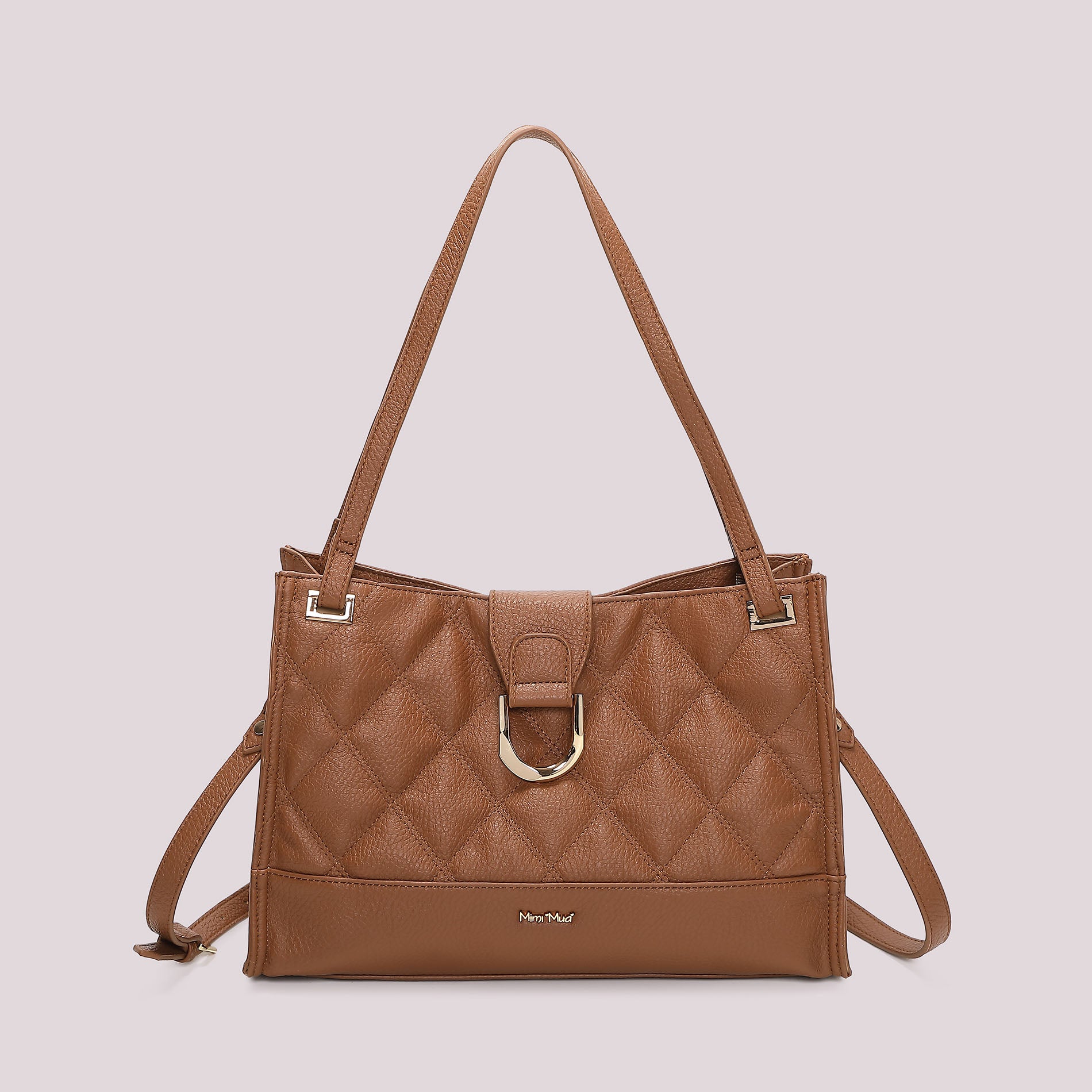 MIMI MUA FIRENZE-BORSA SHOPPING TRAPUNTATA CON BASE LISCIA