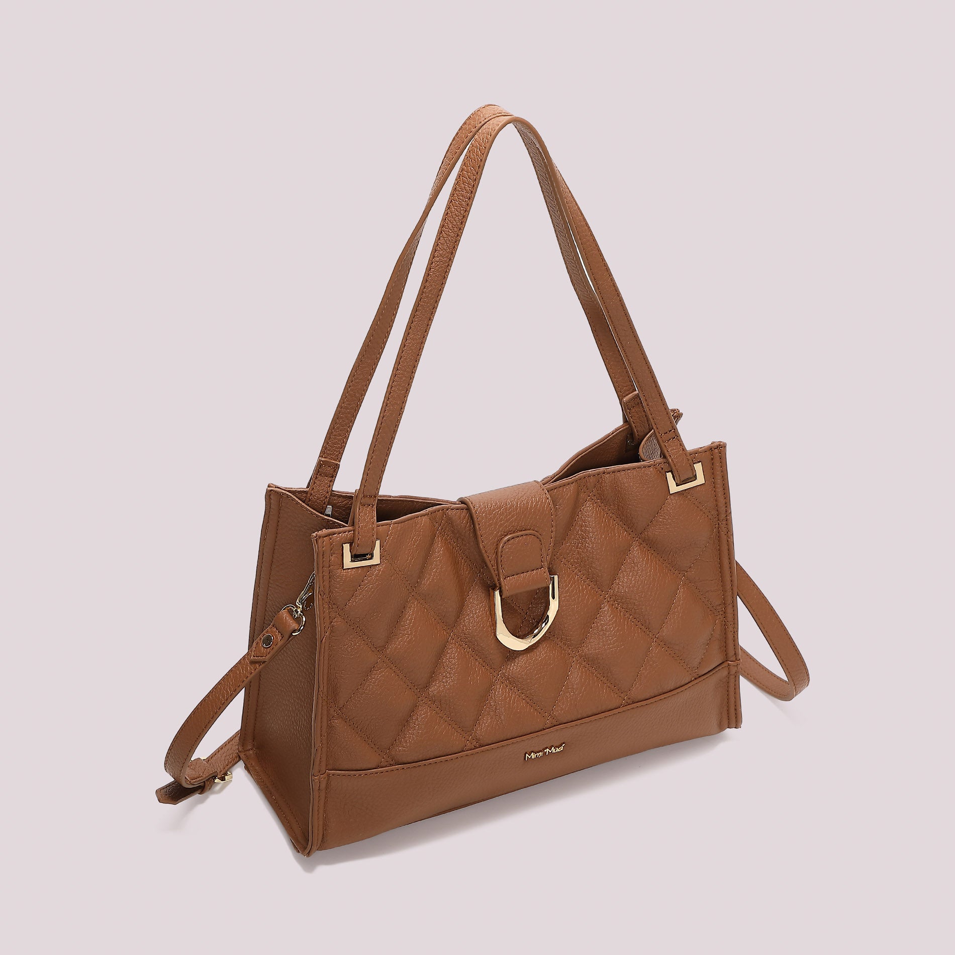 MIMI MUA FIRENZE-BORSA SHOPPING TRAPUNTATA CON BASE LISCIA