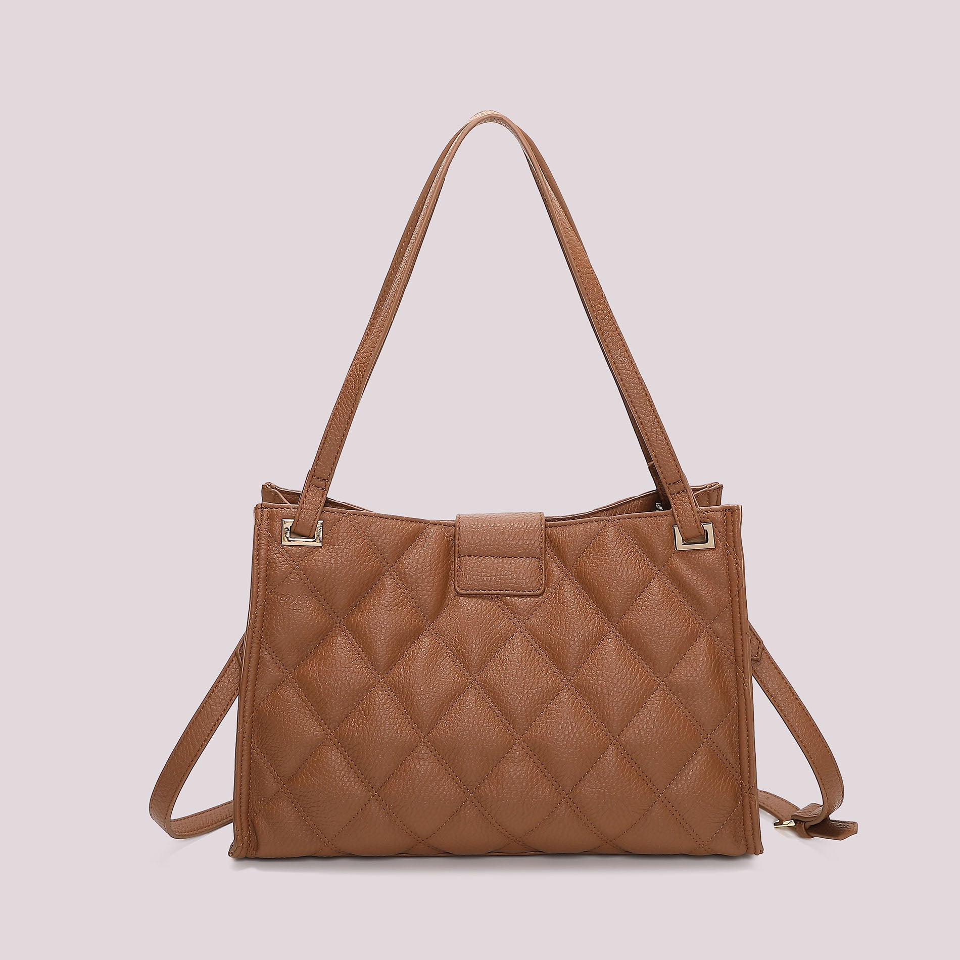 MIMI MUA FIRENZE-BORSA SHOPPING TRAPUNTATA CON BASE LISCIA