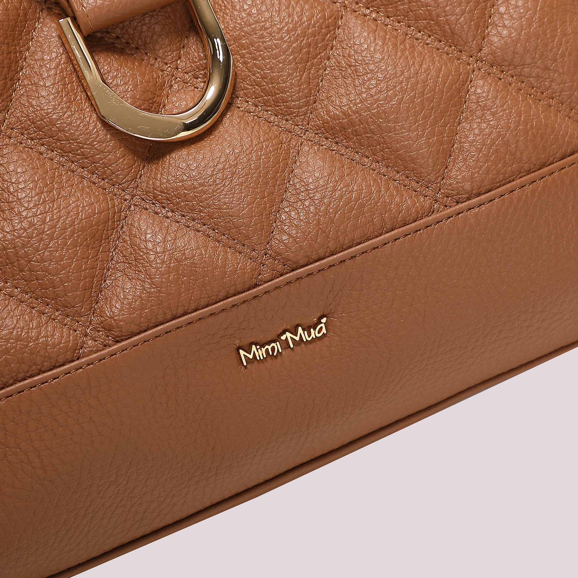 MIMI MUA FIRENZE-BORSA SHOPPING TRAPUNTATA CON BASE LISCIA