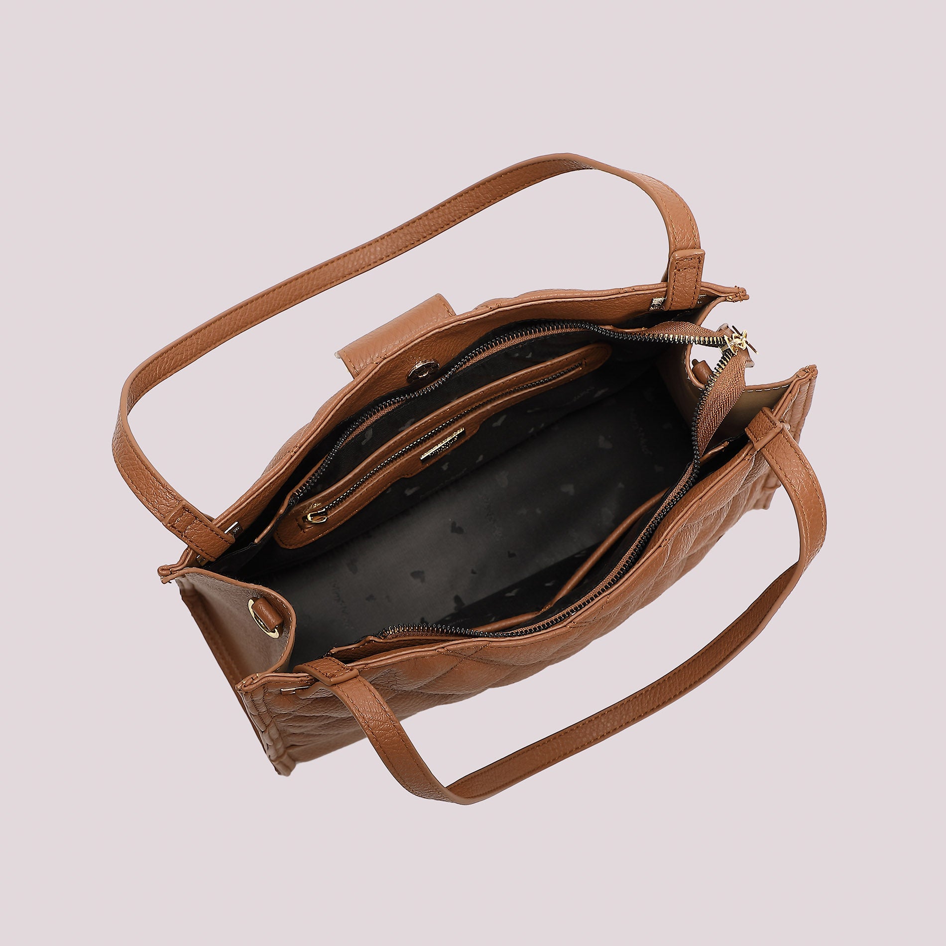 MIMI MUA FIRENZE-BORSA SHOPPING TRAPUNTATA CON BASE LISCIA