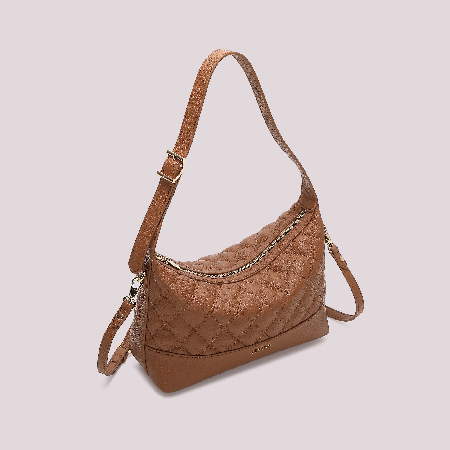 MIMI MUA FIRENZE-BORSA A SPALLA TRAPUNTATA CON BASE LISCIA