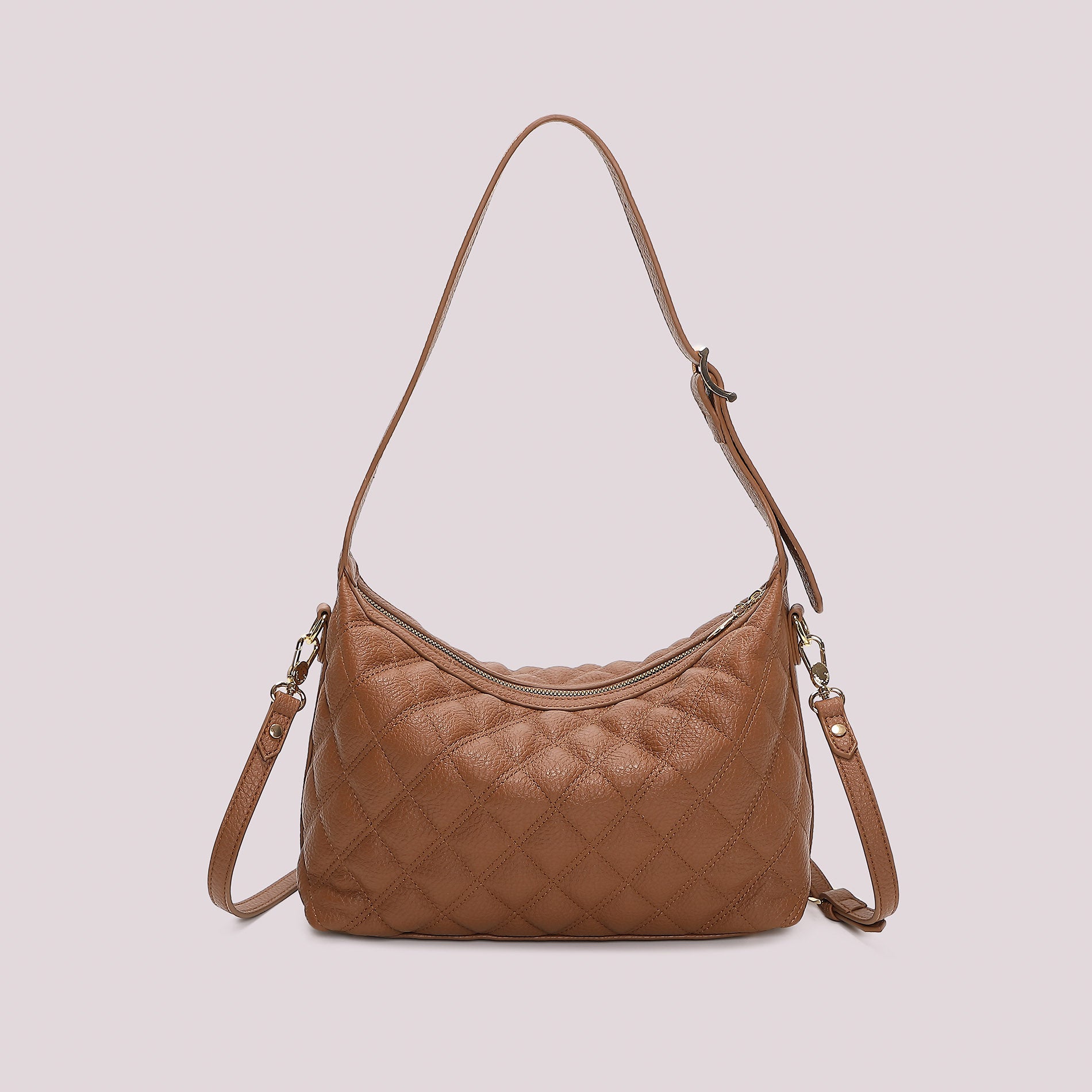 MIMI MUA FIRENZE-BORSA A SPALLA TRAPUNTATA CON BASE LISCIA