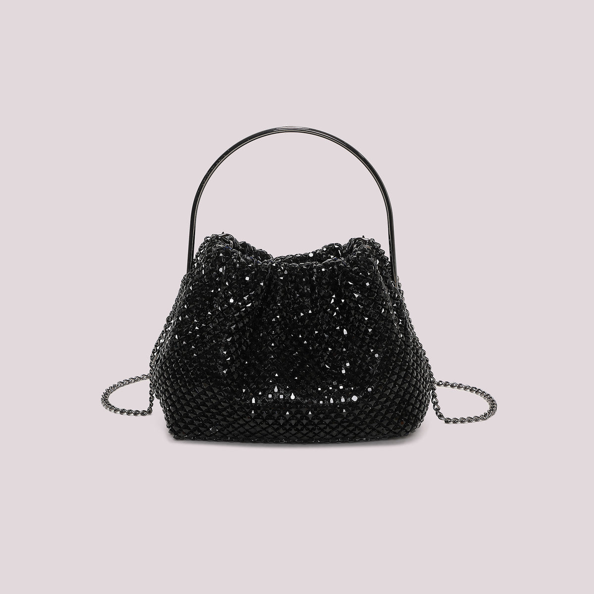 MIMI MUA FIRENZE-BORSA MORBIDA DI STRASS CON MANICO RIGIDO