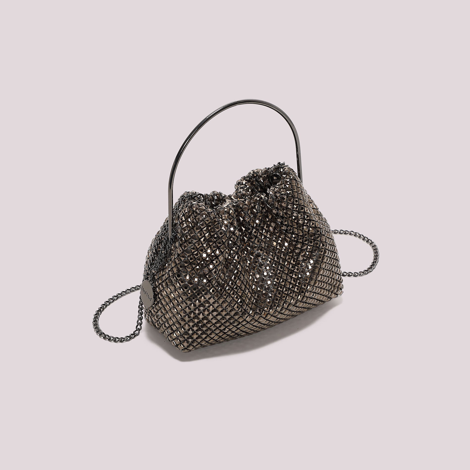 MIMI MUA FIRENZE-BORSA MORBIDA DI STRASS CON MANICO RIGIDO