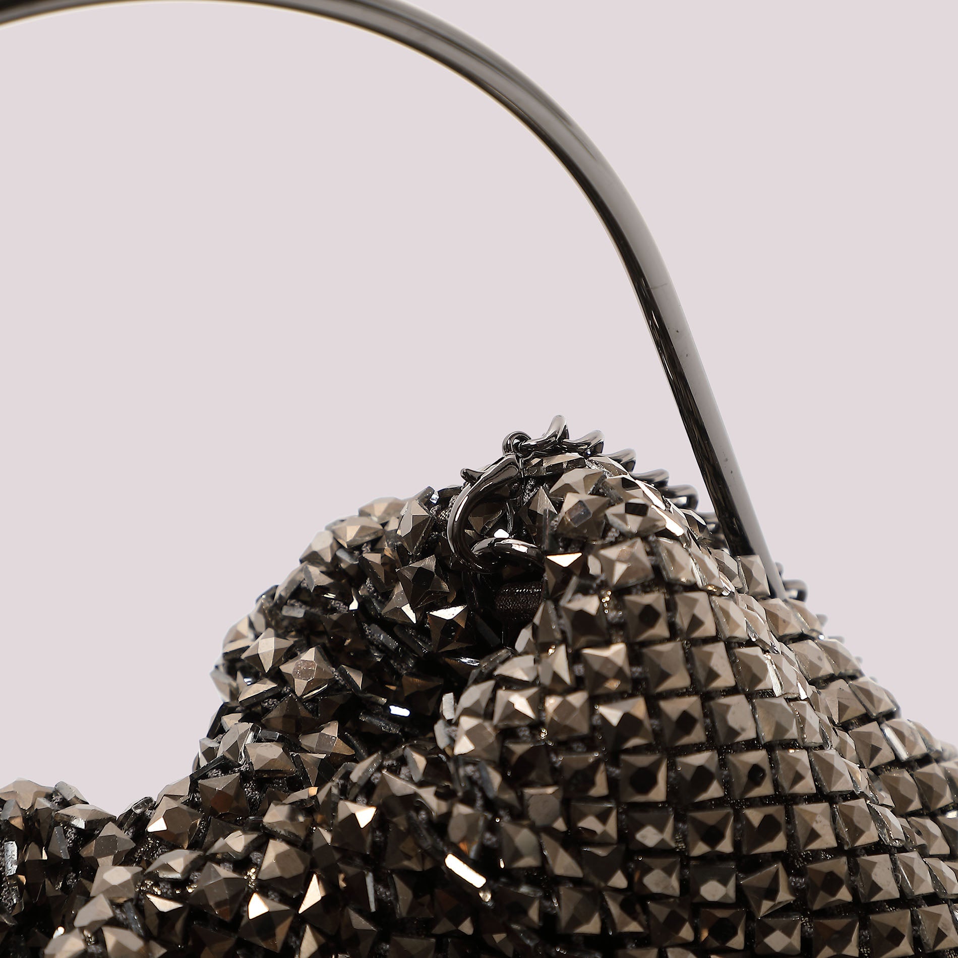 MIMI MUA FIRENZE-BORSA MORBIDA DI STRASS CON MANICO RIGIDO