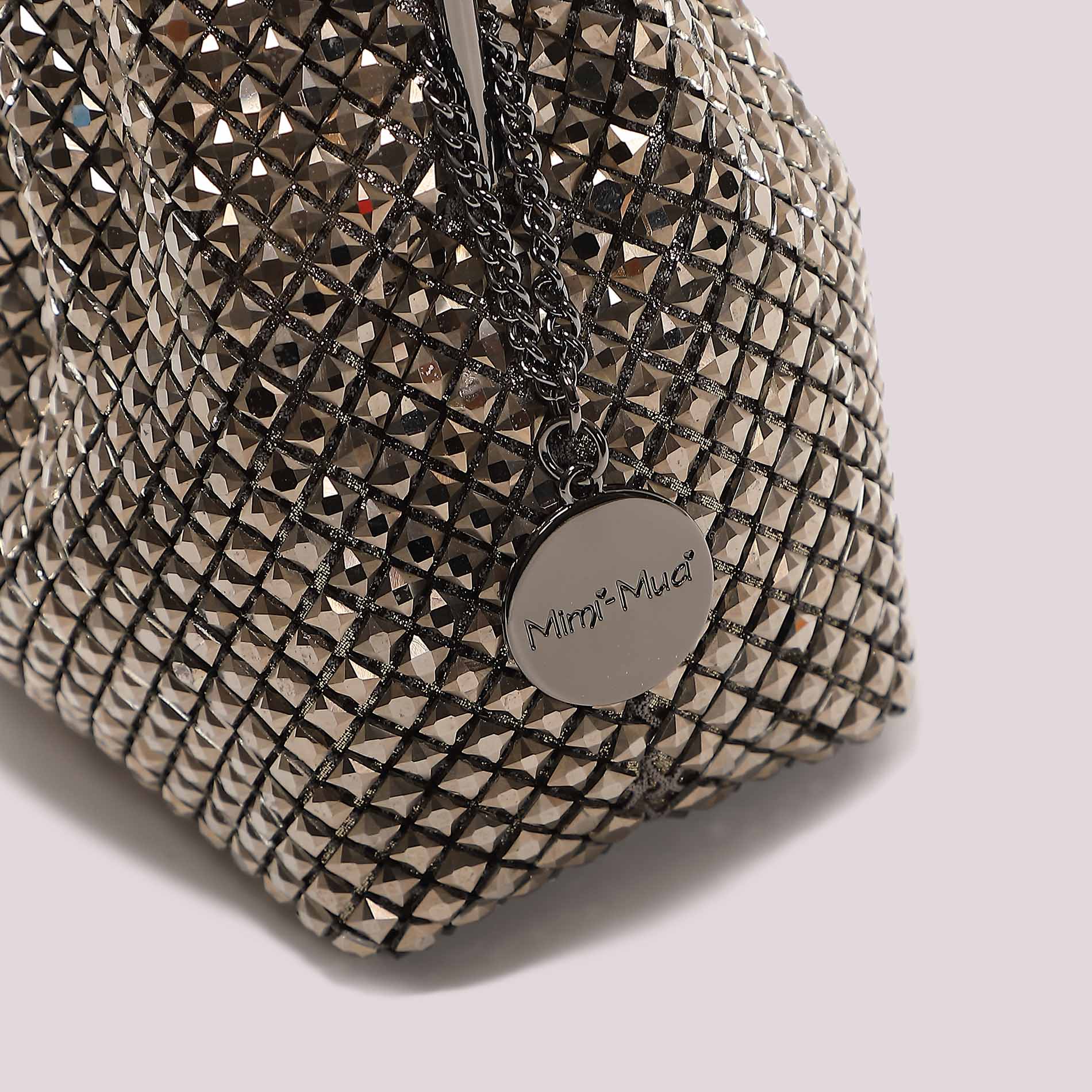 MIMI MUA FIRENZE-BORSA MORBIDA DI STRASS CON MANICO RIGIDO