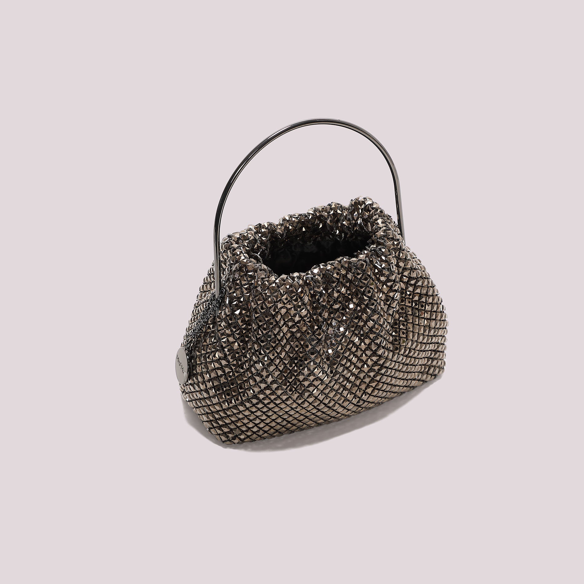 MIMI MUA FIRENZE-BORSA MORBIDA DI STRASS CON MANICO RIGIDO