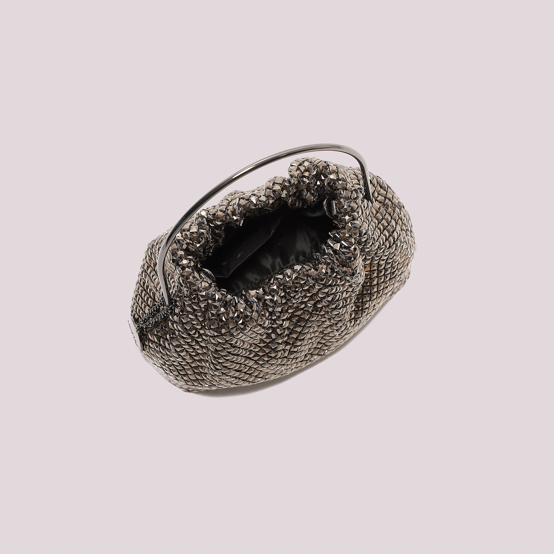 MIMI MUA FIRENZE-BORSA MORBIDA DI STRASS CON MANICO RIGIDO
