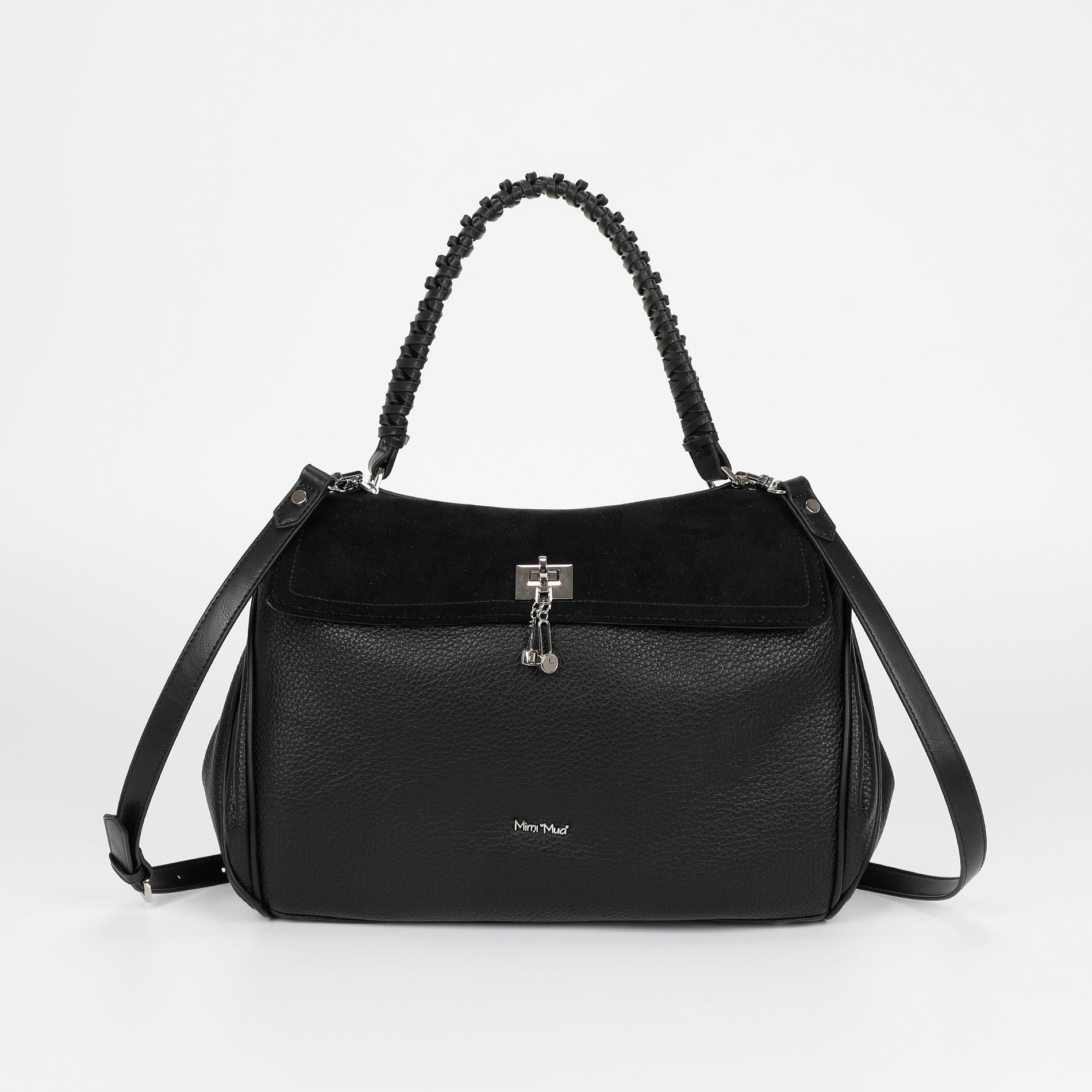 BORSA A SPALLA CON DETTAGLIO IN ECO SUEDE