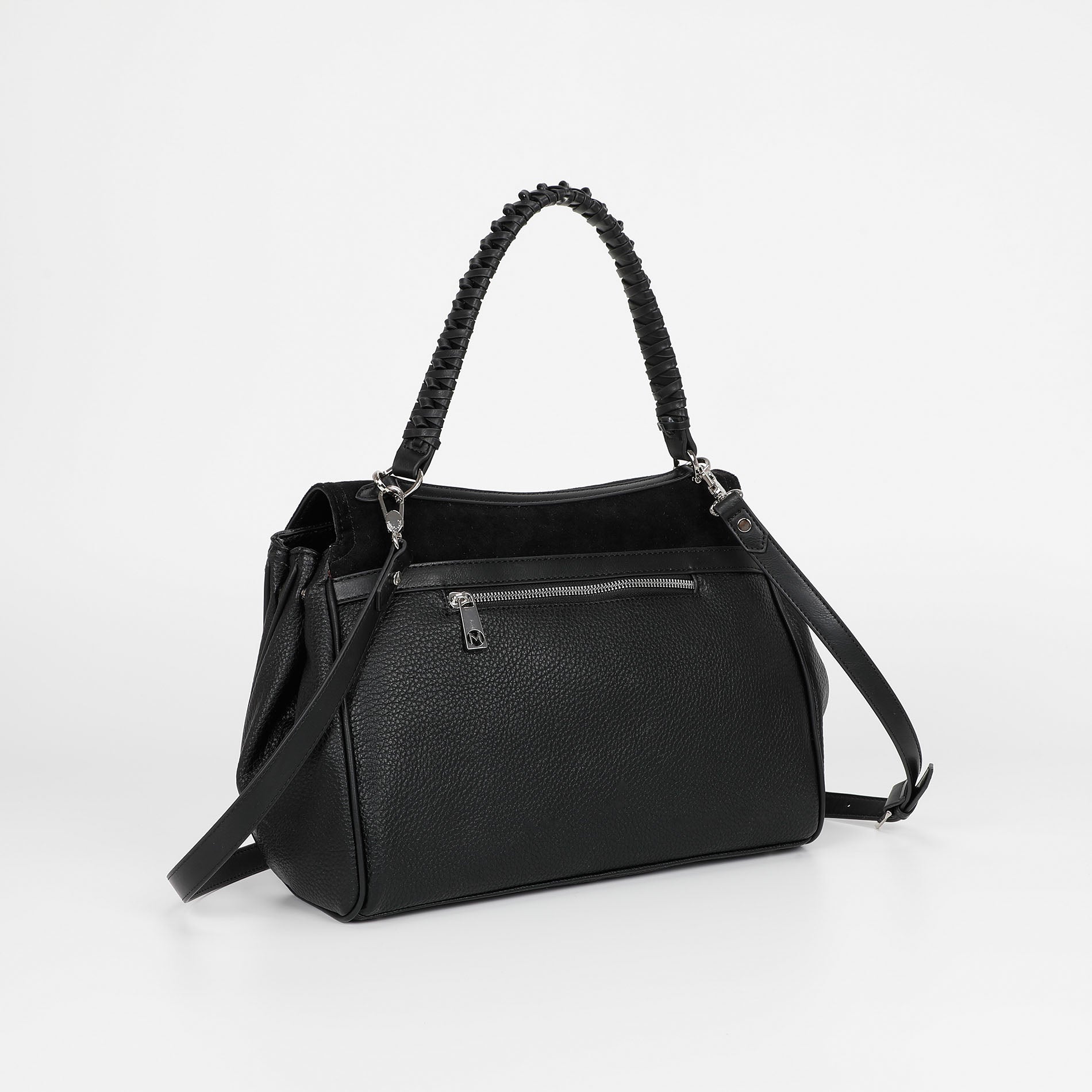 BORSA A SPALLA CON DETTAGLIO IN ECO SUEDE