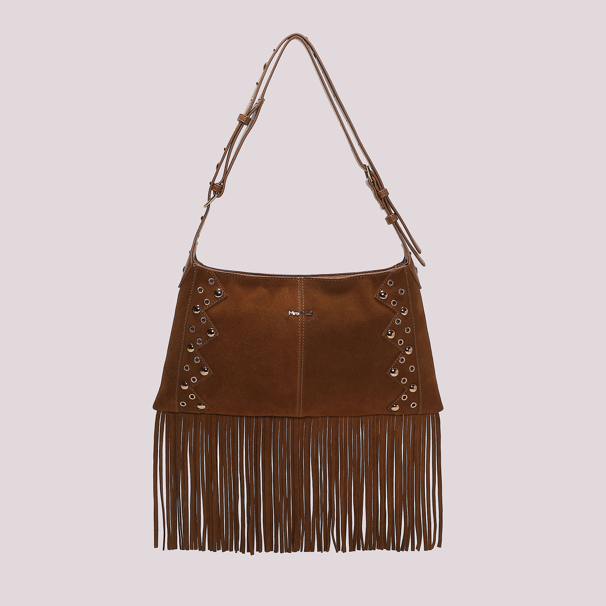 MIMI MUA FIRENZE-BORSA A TRACOLLA CON FRANGE E BORCHIE