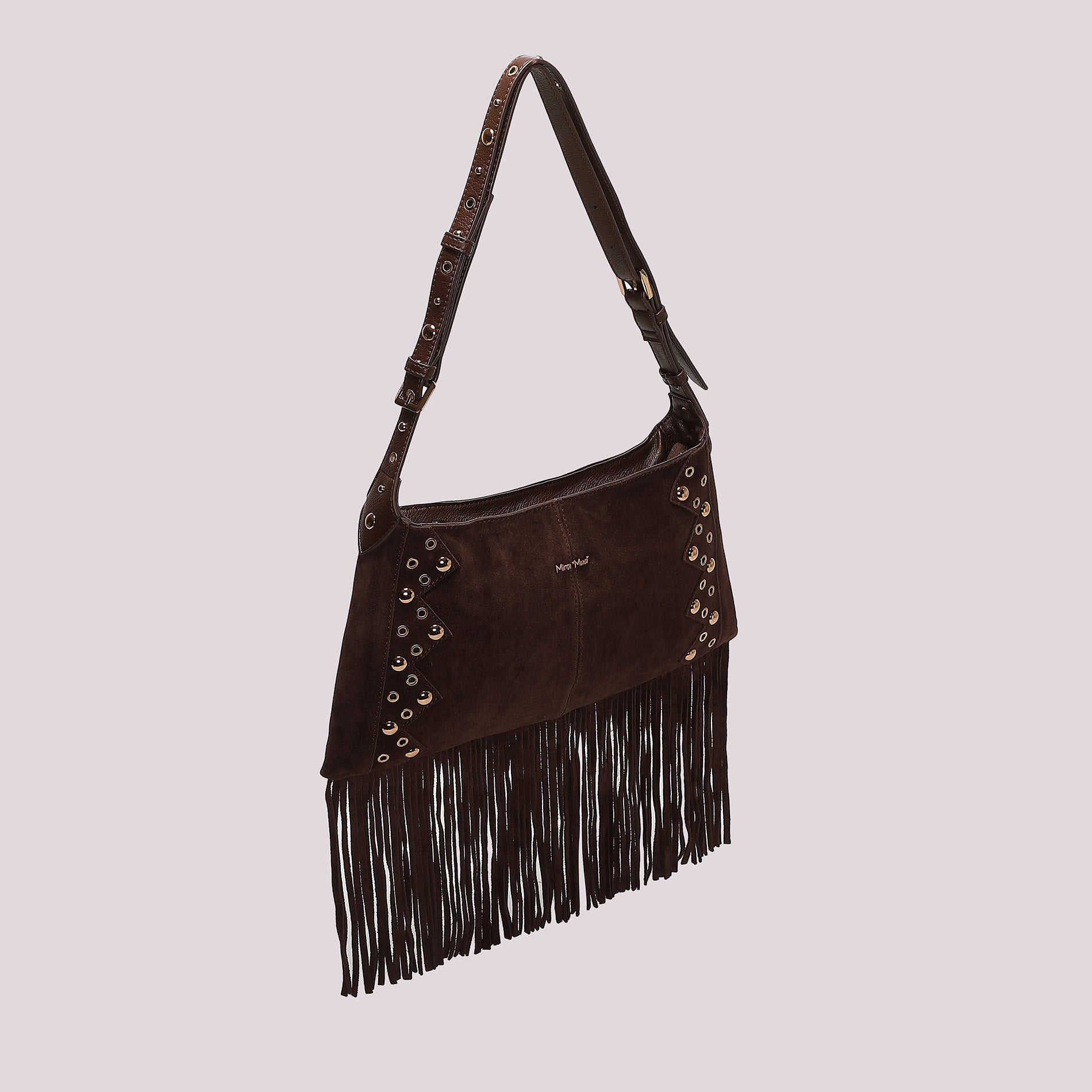 MIMI MUA FIRENZE-BORSA A TRACOLLA CON FRANGE E BORCHIE