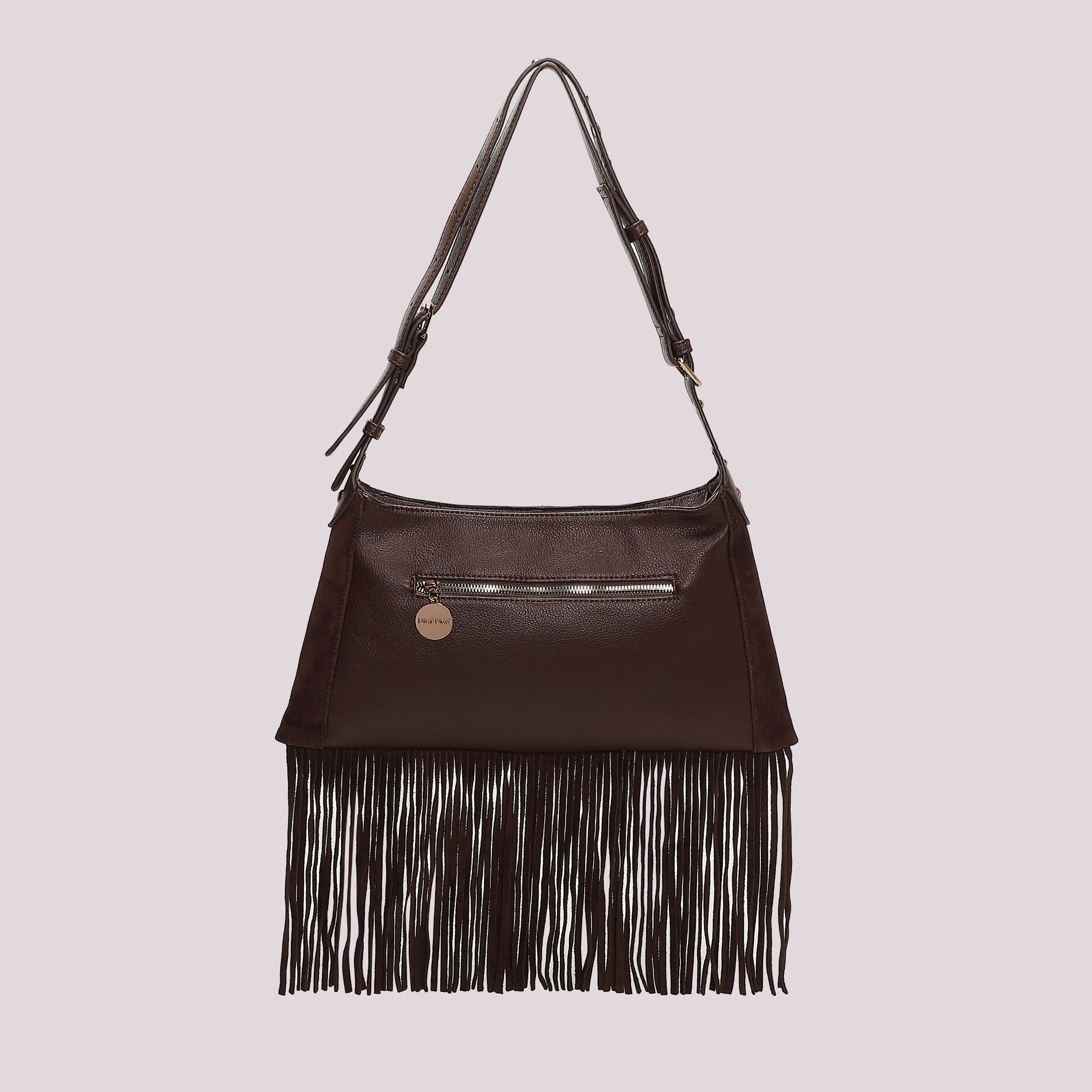 MIMI MUA FIRENZE-BORSA A TRACOLLA CON FRANGE E BORCHIE