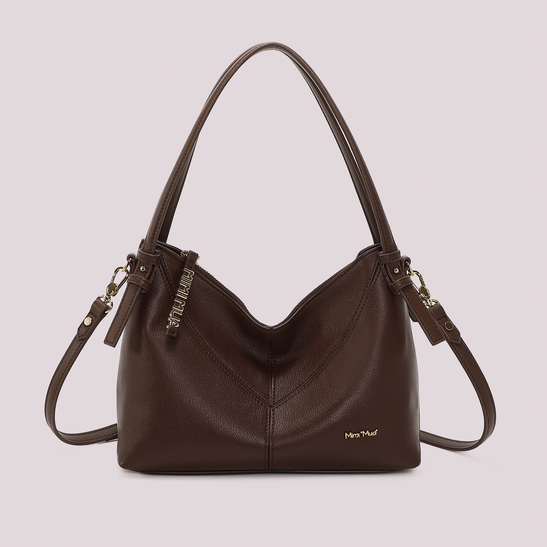 MIMI MUA FIRENZE-BORSA A SPALLA CON LETTERE MIMI MUA SULLA ZIP
