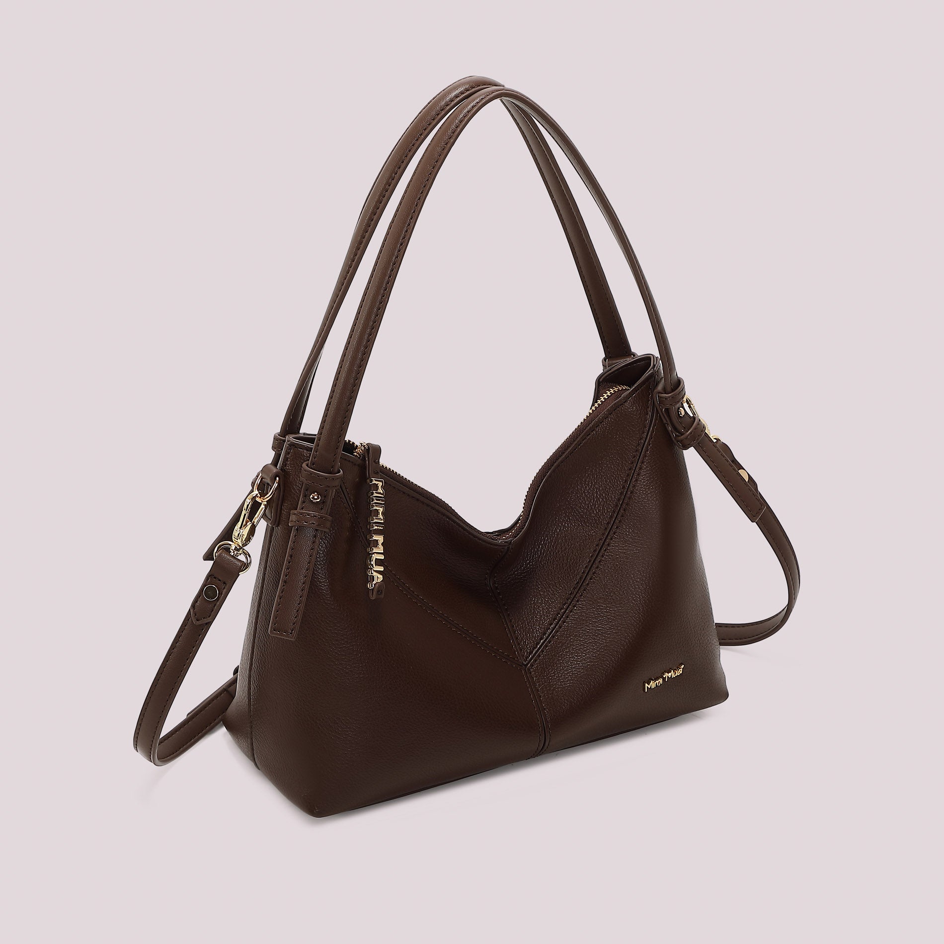 MIMI MUA FIRENZE-BORSA A SPALLA CON LETTERE MIMI MUA SULLA ZIP