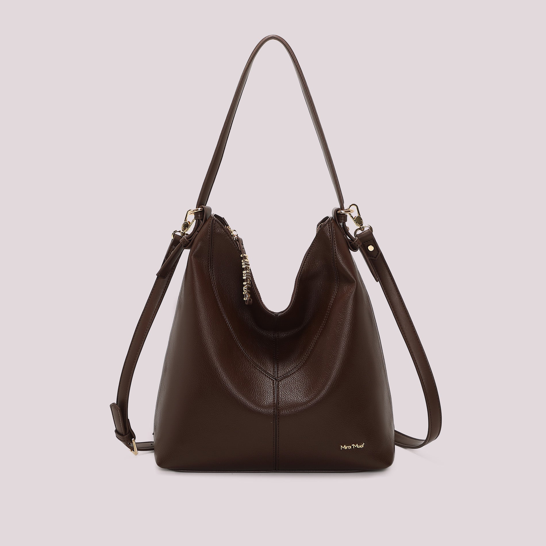 MIMI MUA FIRENZE-BORSA A SACCA CON LETTERE MIMI MUA SULLA ZIP