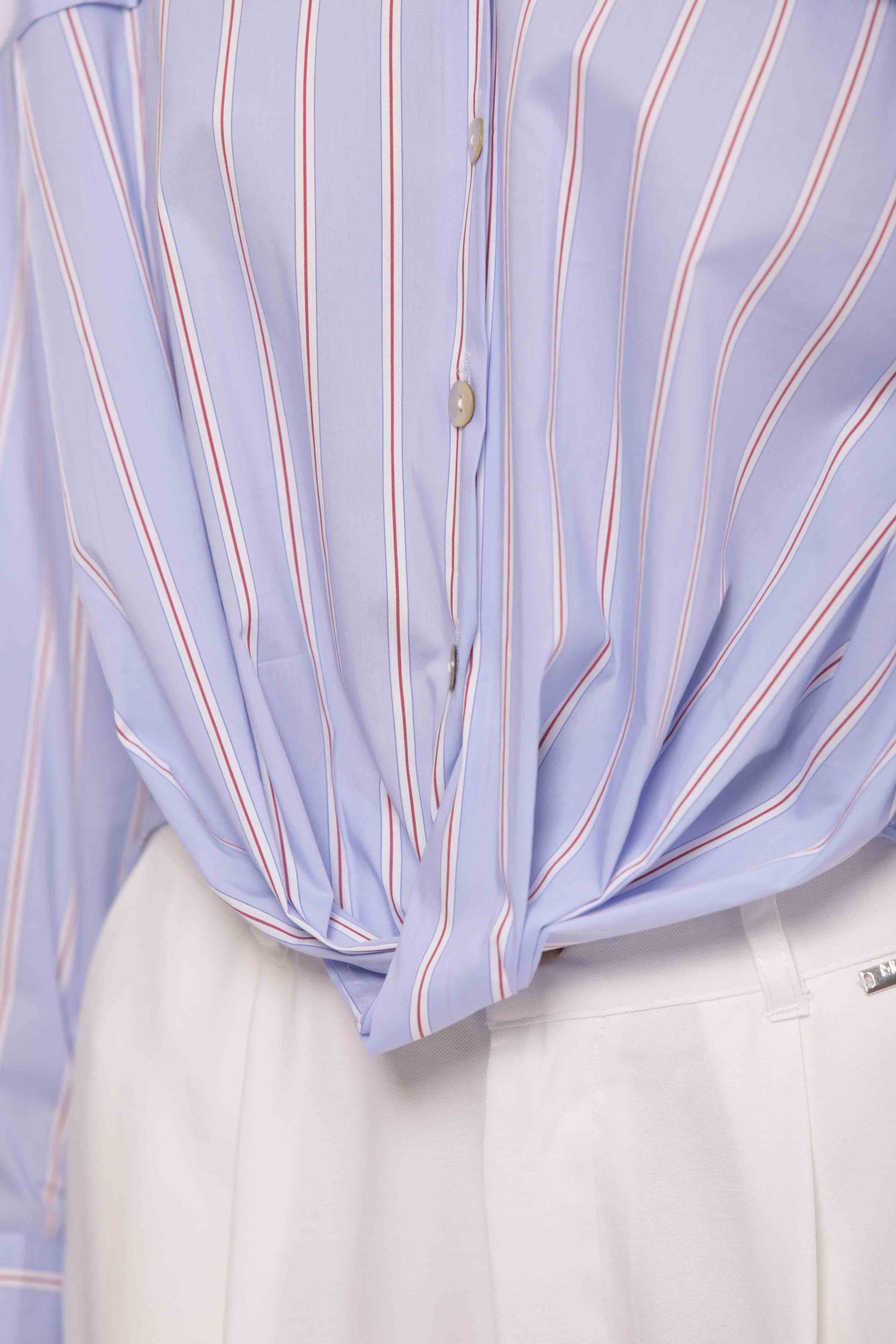 CAMICIA IN COTONE A RIGHE CON NODO
